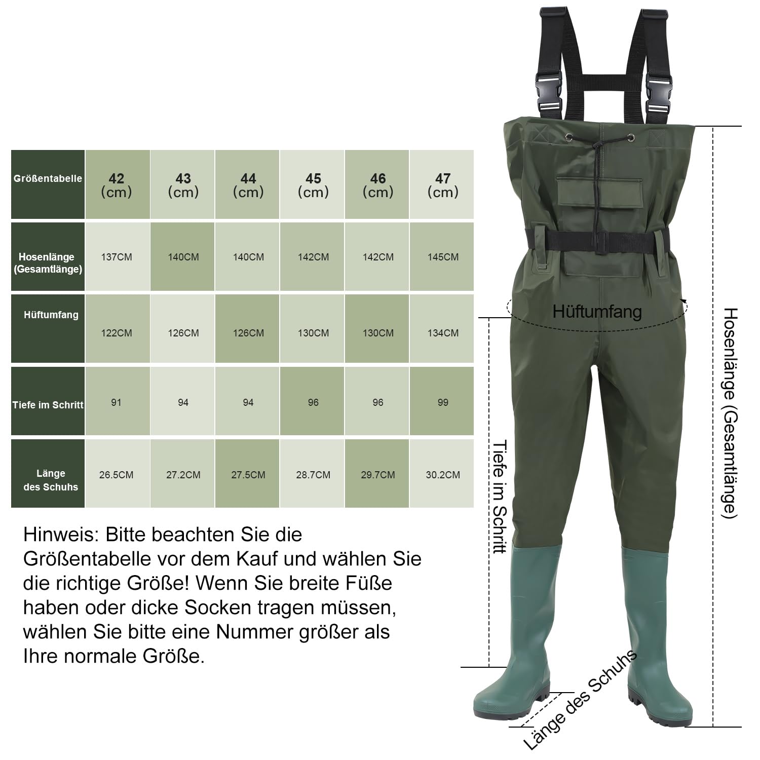 Wathosen da uomo con stivali di gomma, pantaloni da pesca impermeabili e traspiranti, in nylon 70D per pesca, caccia, pesca a mosca, sport acquatici