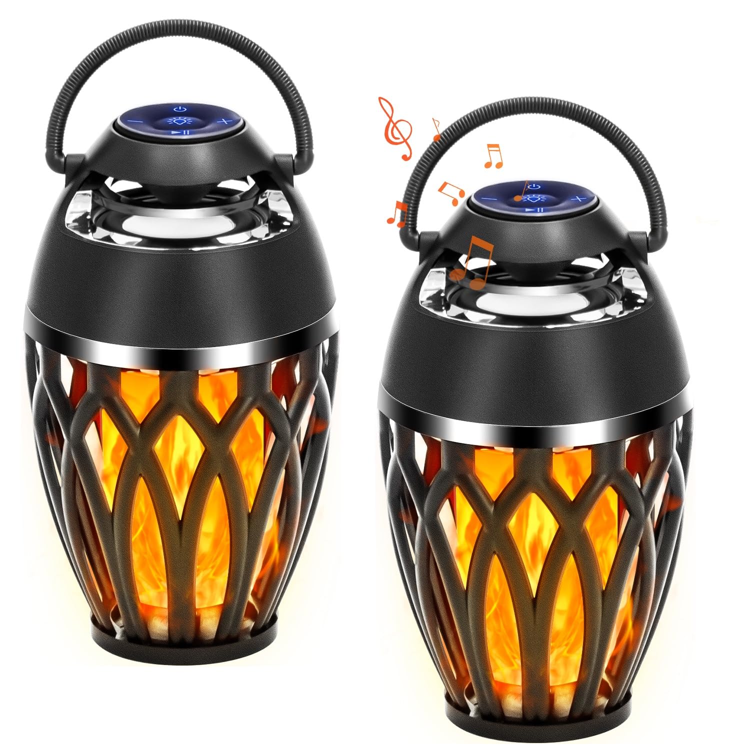 Vanten 2 Packs Outdoor Bluetooth Speakers Bluetooth 5 0 Led Flame Speaker IPX5 Waterproof Flame Torch Atmosphere Speaker