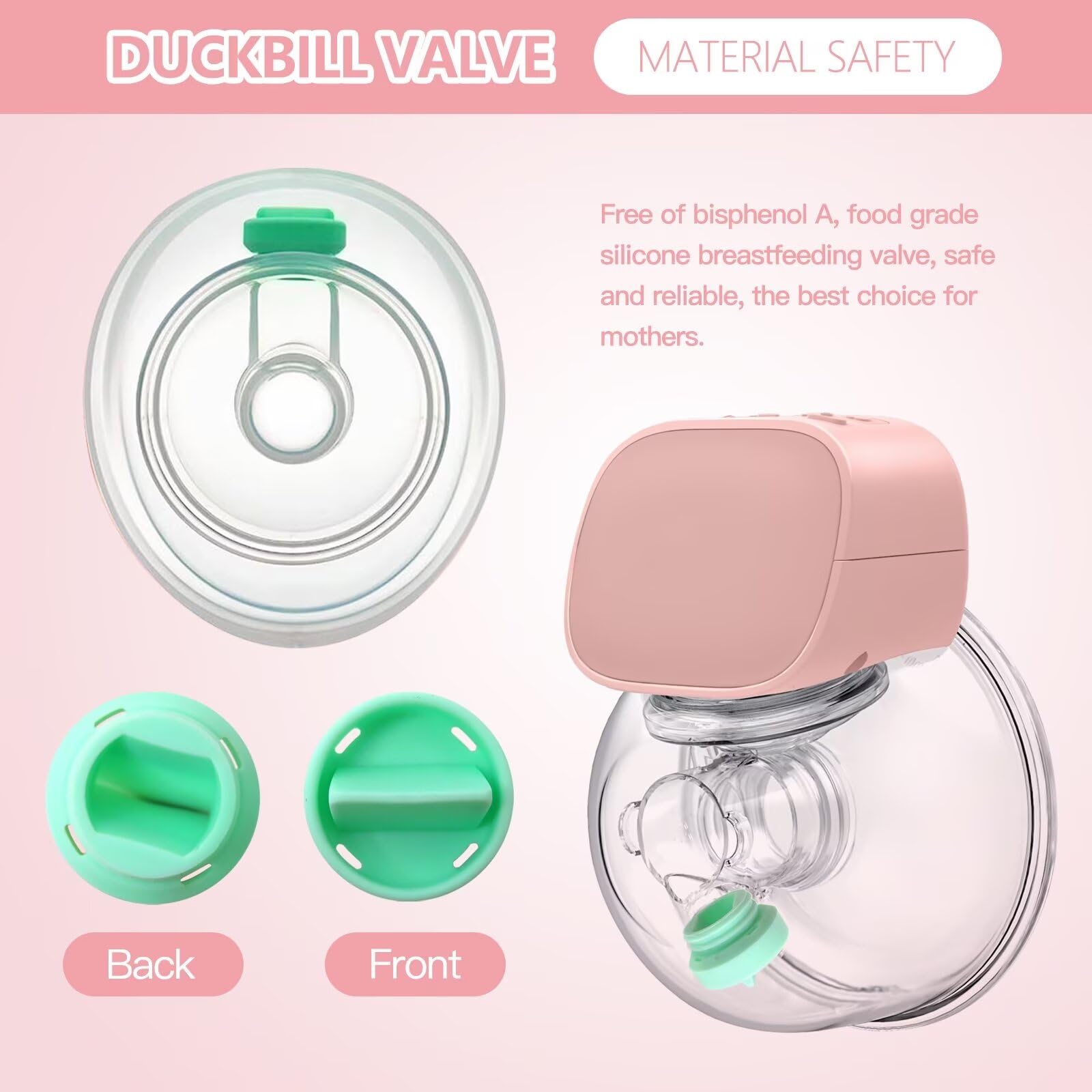 INGQI 6pcs Green Duckbill valves, Easy to Clean Soft Material Breast Pumps Parts