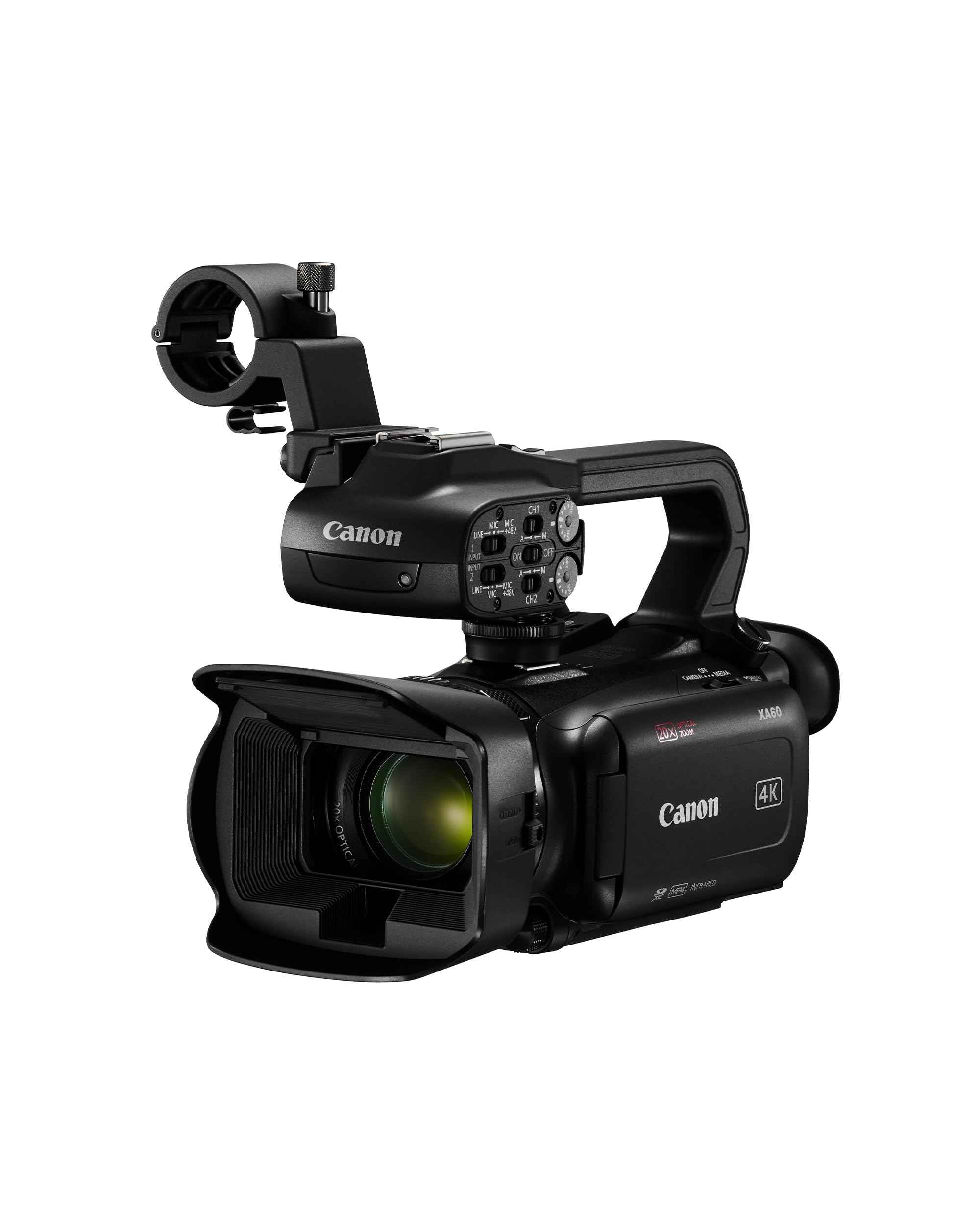 XA60 4K Professional Camcorder with 20x Optical Zoom|| Dual SD Card Slot- Black