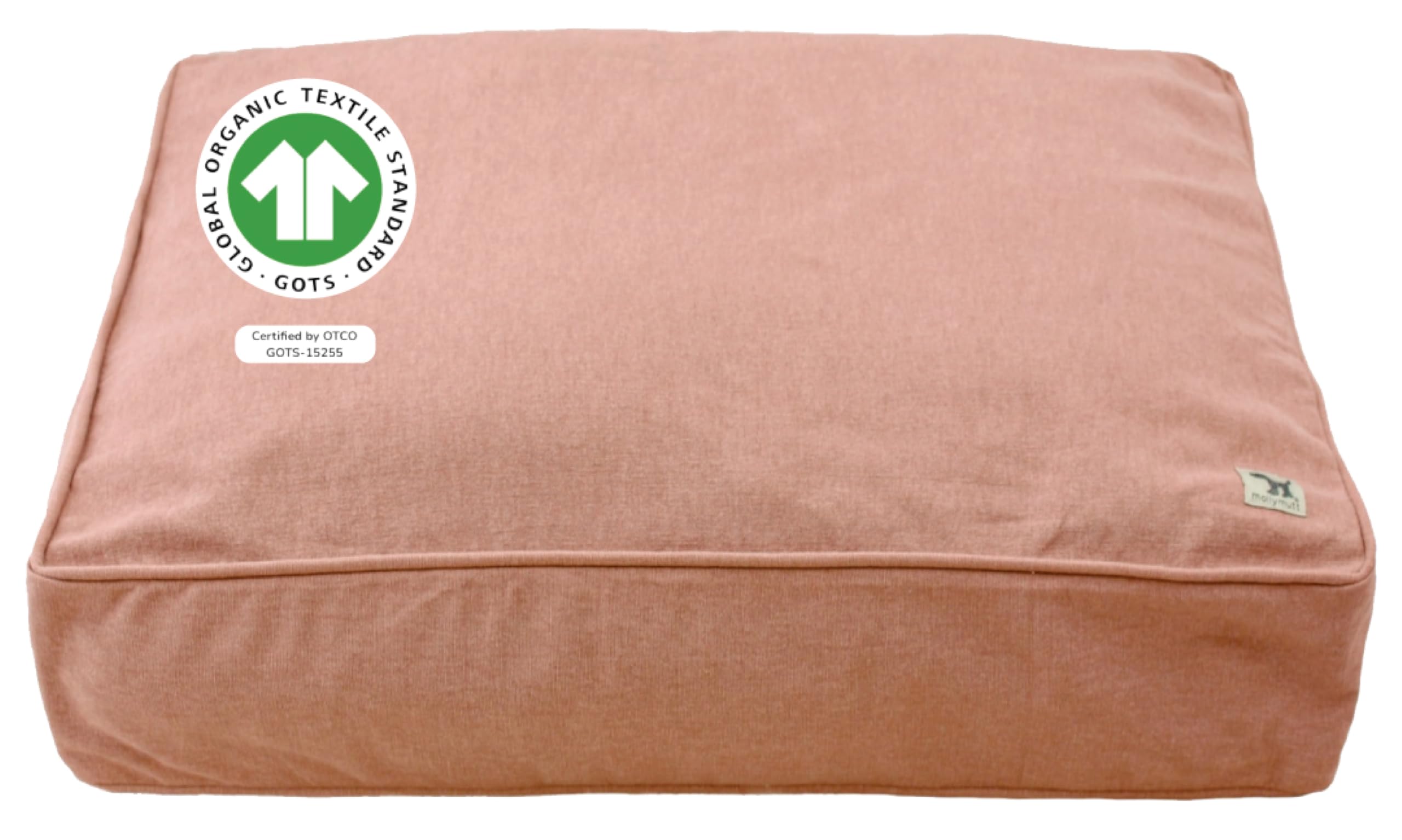 Molly Mutt Kyoto Dog Bed Duvet Cover, GOTS-Certified 100% Organic Cotton Canvas Cover for Dog, Puppy, or Cat Bed, Durable, Washable, and Free of Harmful Chemicals, Huge, 36"x45"x5", Dusty Pink — image 1