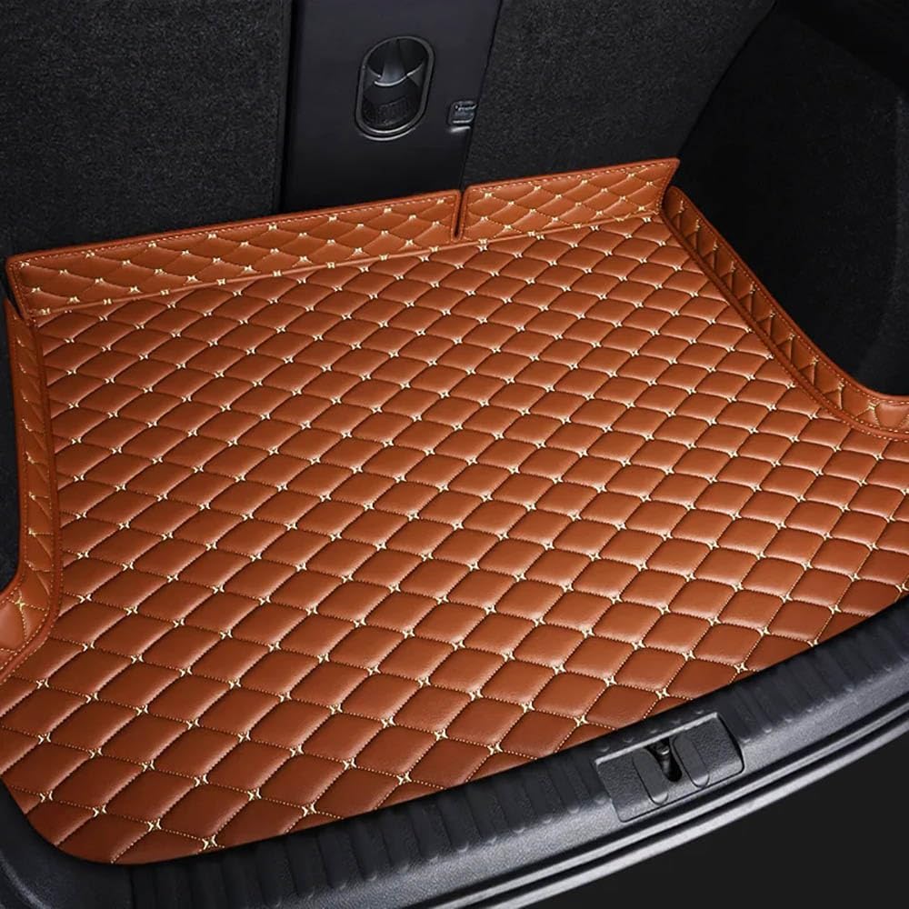 NIKTVEZ Car Leather Boot Liners, for Volkswagen Scirocco 2009-2016 Waterproof Boot Mats Cargo Tray Protector Liners Wear-Resistant Protector Pad Interior Accessories,E