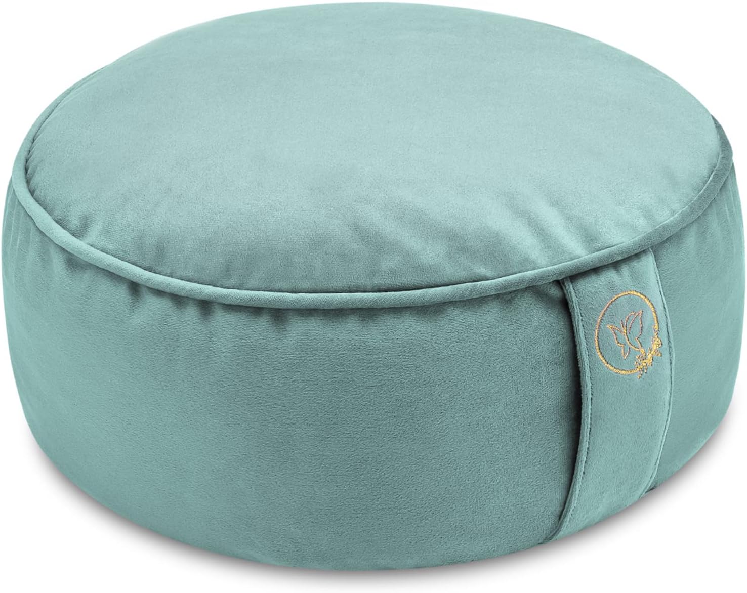 Secret Garden Velvet Meditation Cushion – Large Yoga Cushion to Achieve Full Serenity – Eco-Friendly Buckwheat Hull Filled Meditation Pillow – Yoga Pillows for Sitting on Floor – Free Carry Bag