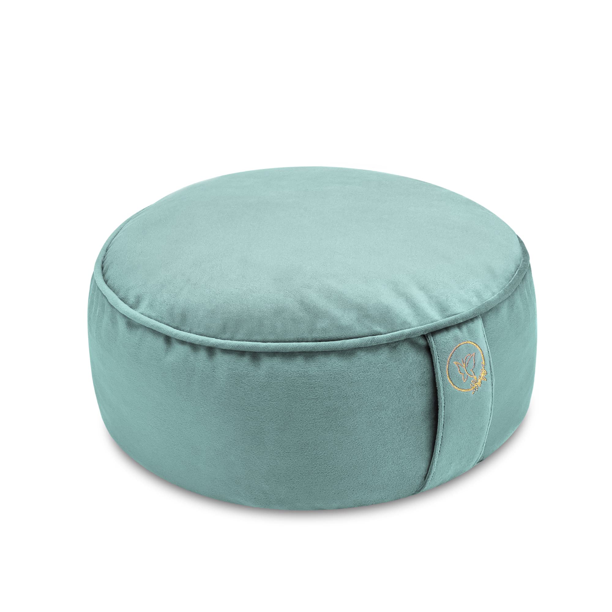 Secret Garden Velvet Meditation Cushion – Large Yoga Cushion to Achieve Full Serenity – Eco-Friendly Buckwheat Hull Filled Meditation Pillow – Yoga Pillows for Sitting on Floor – Free Carry Bag