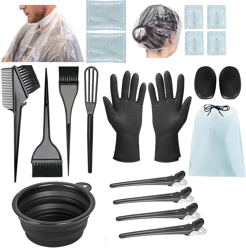Svjetiq 21Pcs Hair Dye Kit Professional Hair Coloring Products with Hair Dye Brush, 350ml Hair Color Bowl, Hair Clips, Applicator, Earcover for Salon Bleaching & Hair Coloring at Home