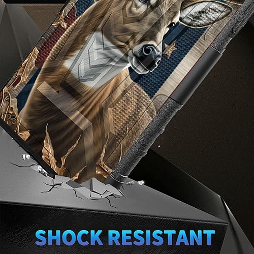 Miniatura 175 de AT&T Calypso 2 (U319AA) Funda con protector de pantalla de vidrio templado resistente con función atril integrado para debut de críquet, ciervo