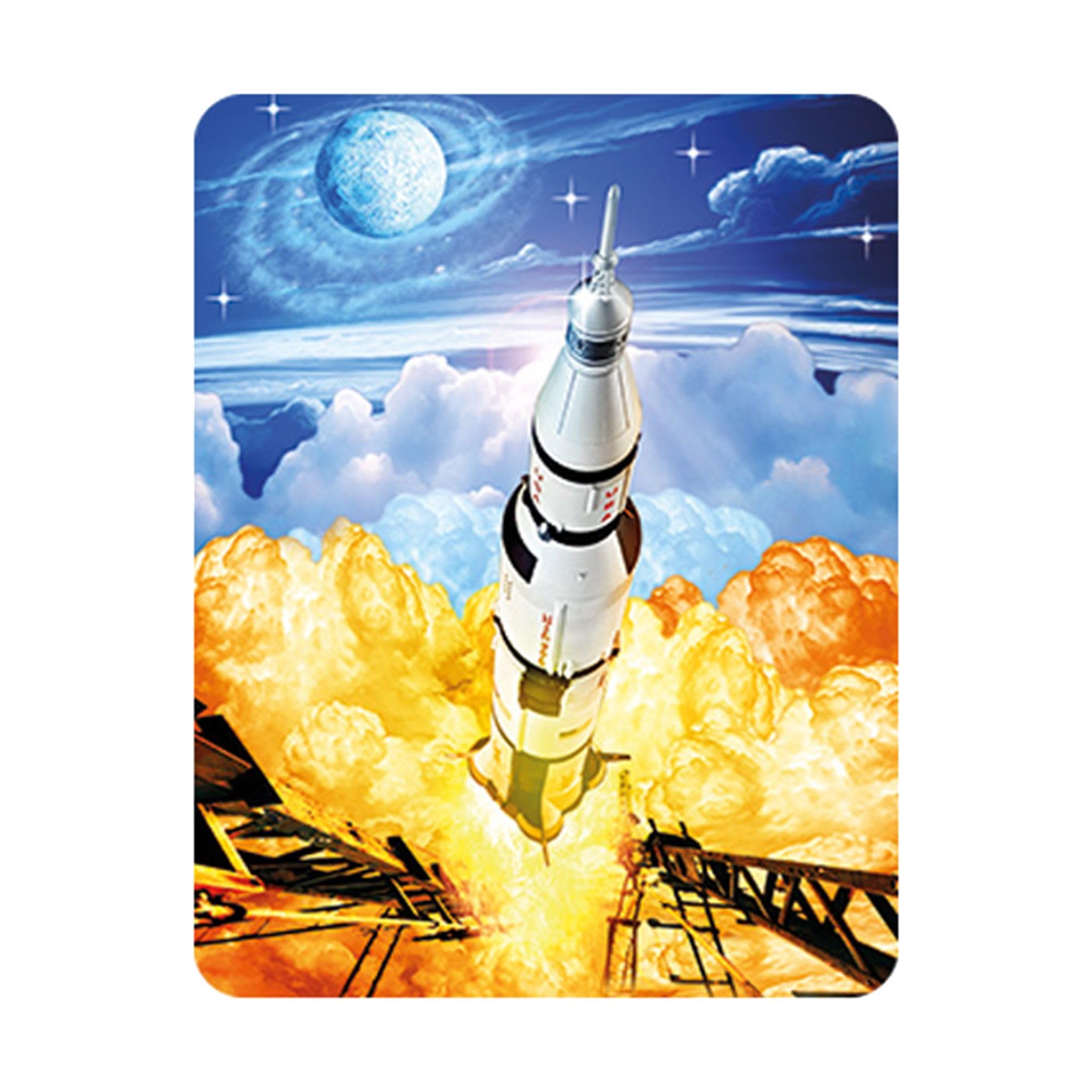 3D Livelife Apollo Magnet - From Deluxebase. Lenticular Space Fridge Magnet. Decorative 3D Flat Magnets. Cute Small Magnets For Fridge, Dishwasher And Whiteboard.