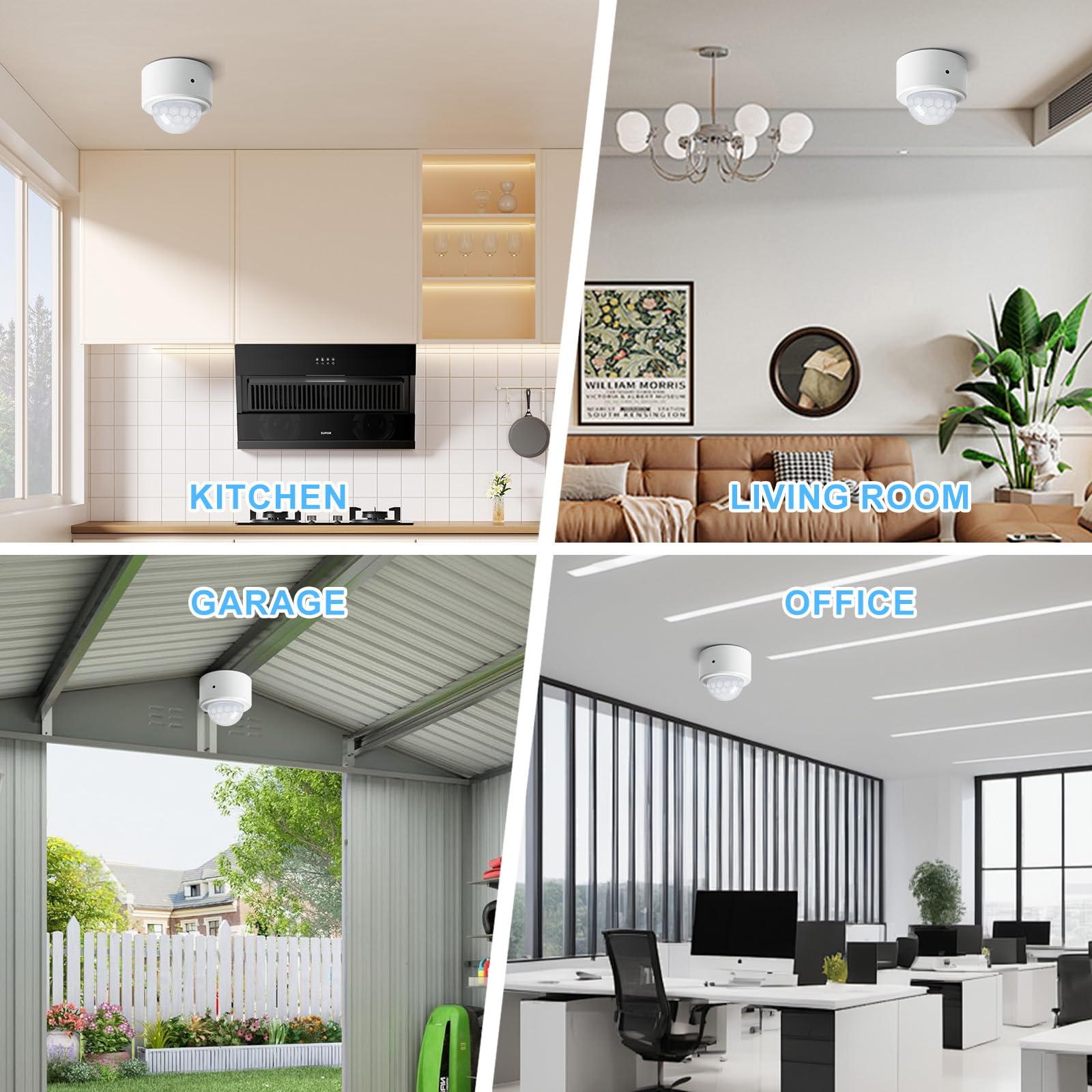 Zigbee - 6 detectores de movimiento: sensor de movimiento PIR, detector de movimiento inteligente, alarma WiFi para Smart Life/Tuya, entornos inteligentes de seguridad y control de luz (ZigBee Hub