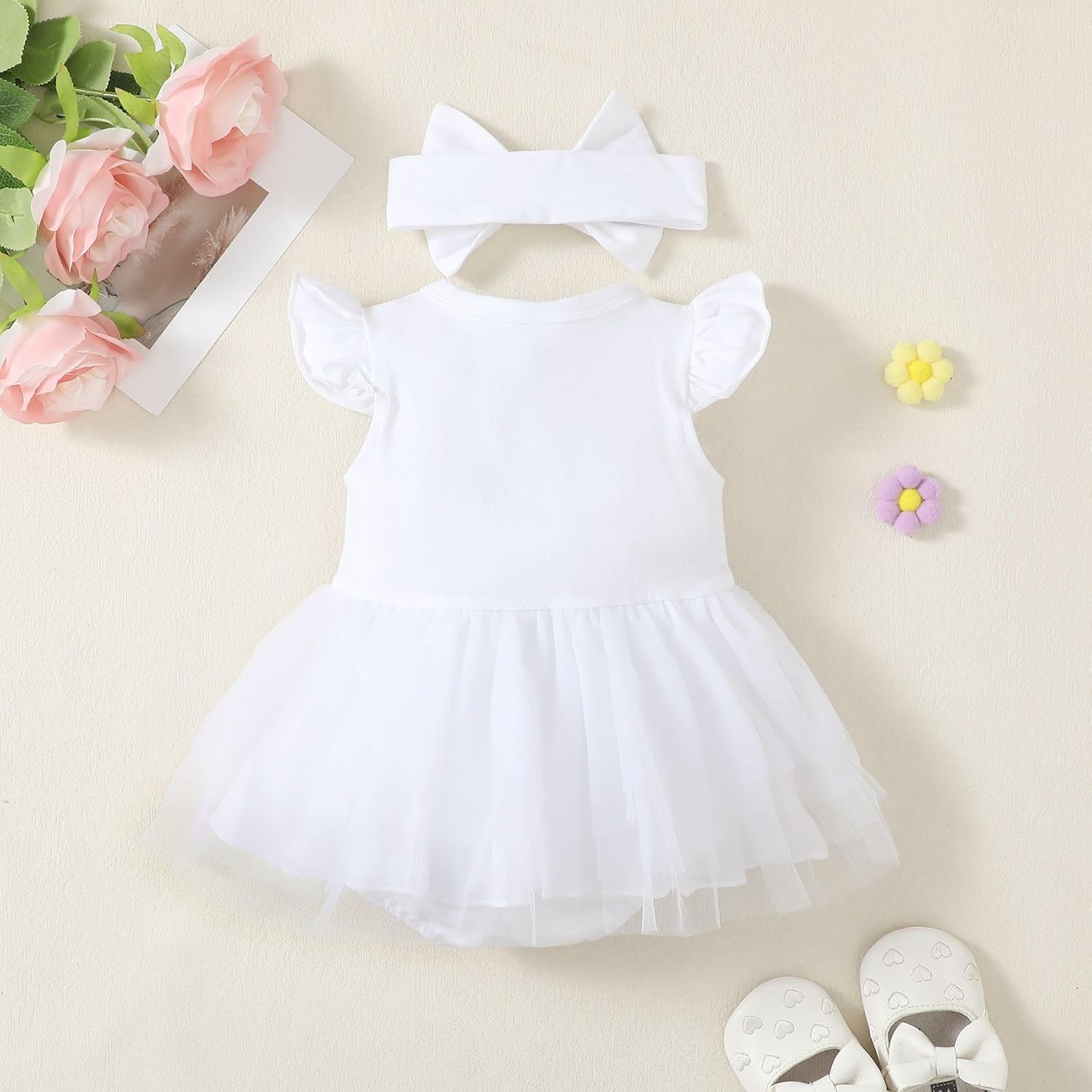 Magic Park 0-18M Infant Bodysuit Tutu Dress Baby Girl Romper Dress Toddler Solid Color Tulle Skirt Baptism Holidays Outfits - Image 3