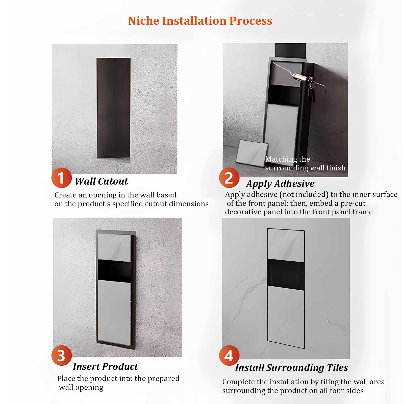 Armadietto da bagno da incasso con pattumiera nascosta, design in acciaio inox per rinnovamento moderno