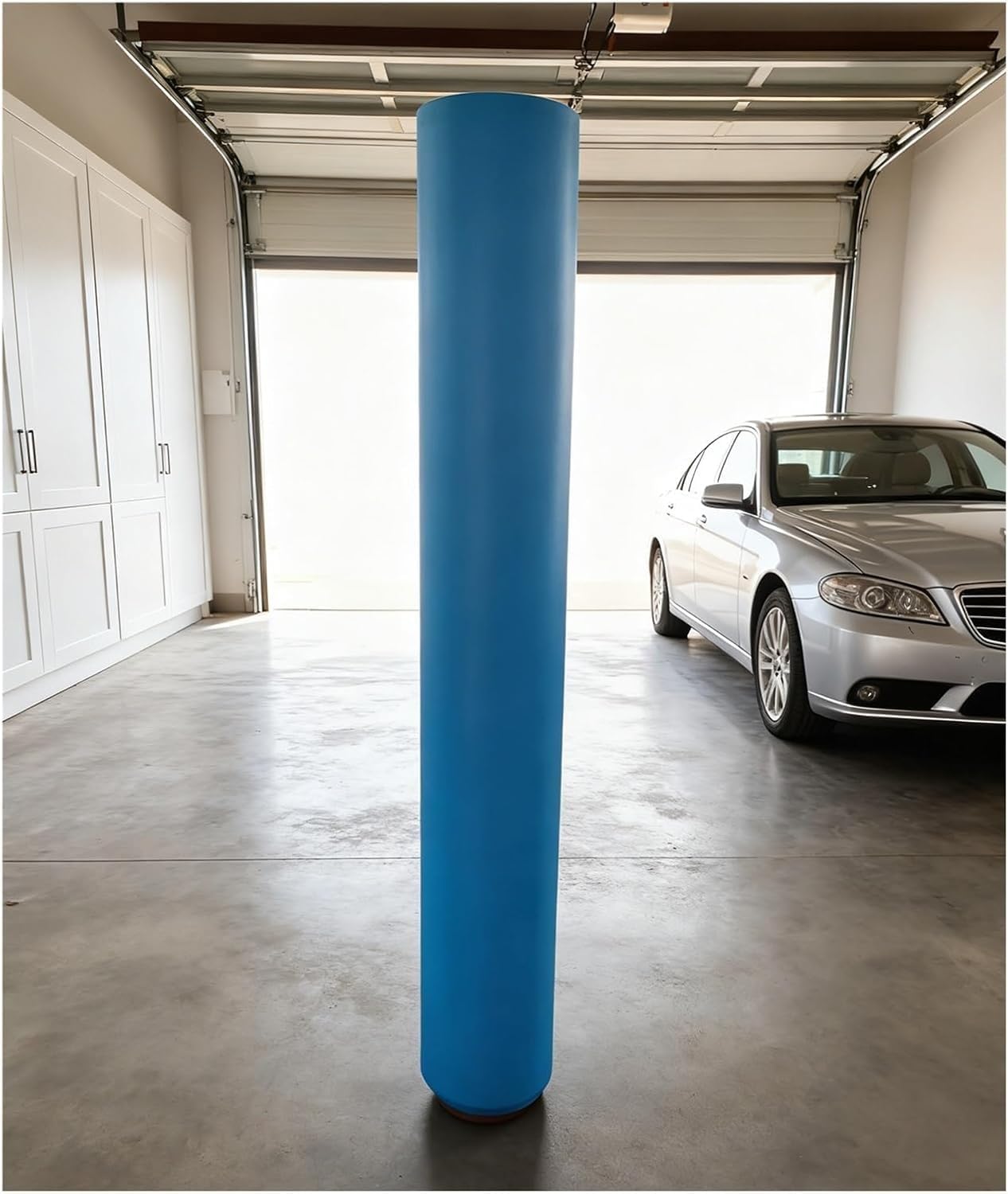 Blue Round Metal Pole Padding, Support Pole Wrap Column Cover Safety Crash Pad with Self-Adhesive for Basketball Hoop Gym Garage Lamp Post Shade Sail