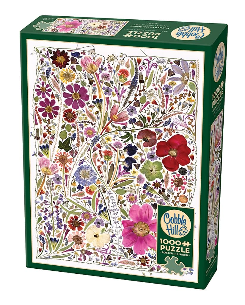 Cobble Hill 1000 Piece Puzzle - Flower Press: Spring - Sample Poster Included