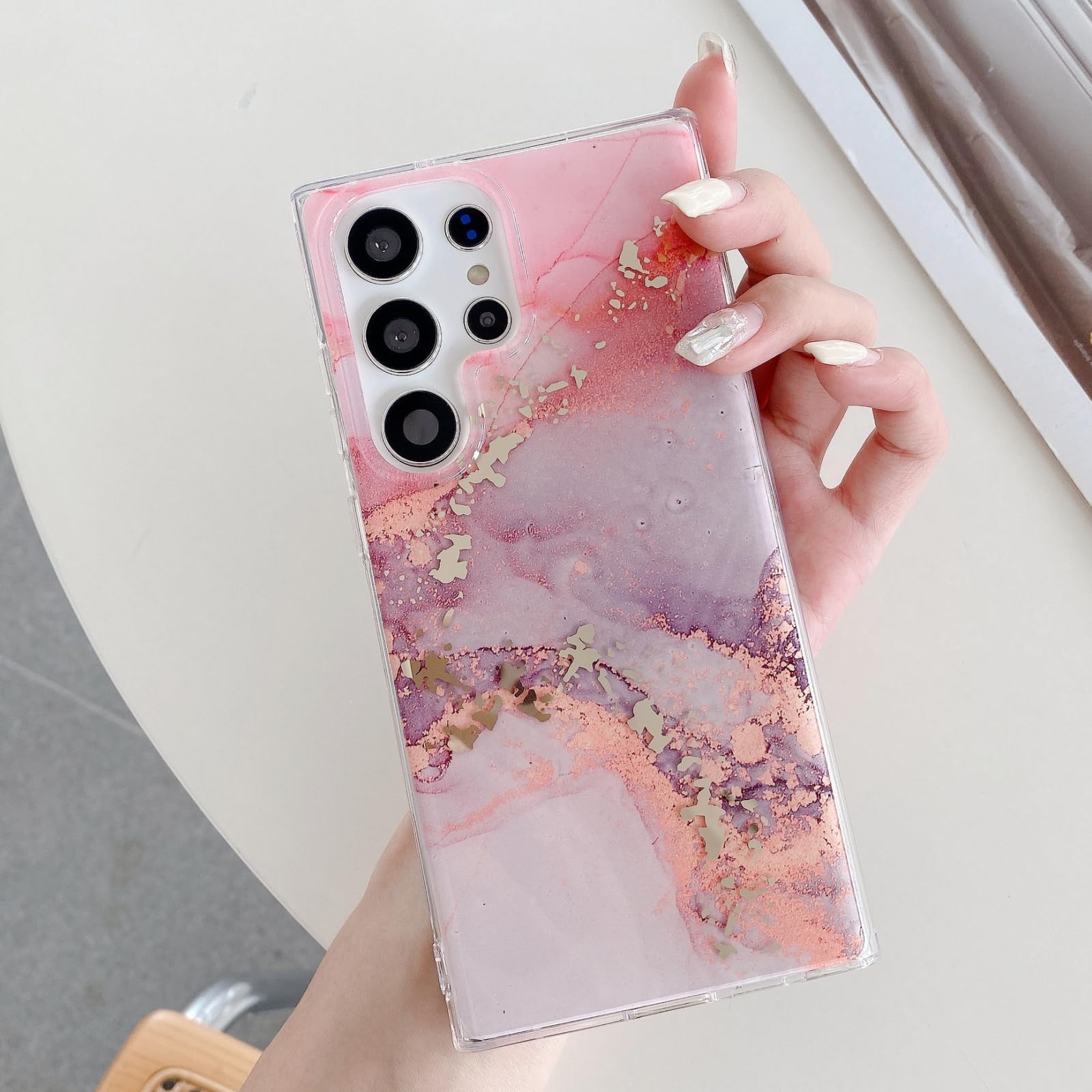 Amazon.co.jp: GalaxyS24ウルトラケース キラキラ大理石 おしゃれ 薄型 