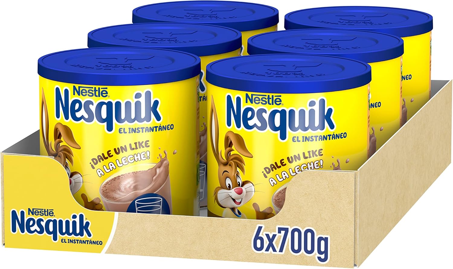 6 botes de cacao soluble Nesquik por 23,24€ (marcando aplicar cupón en compra recurrente)