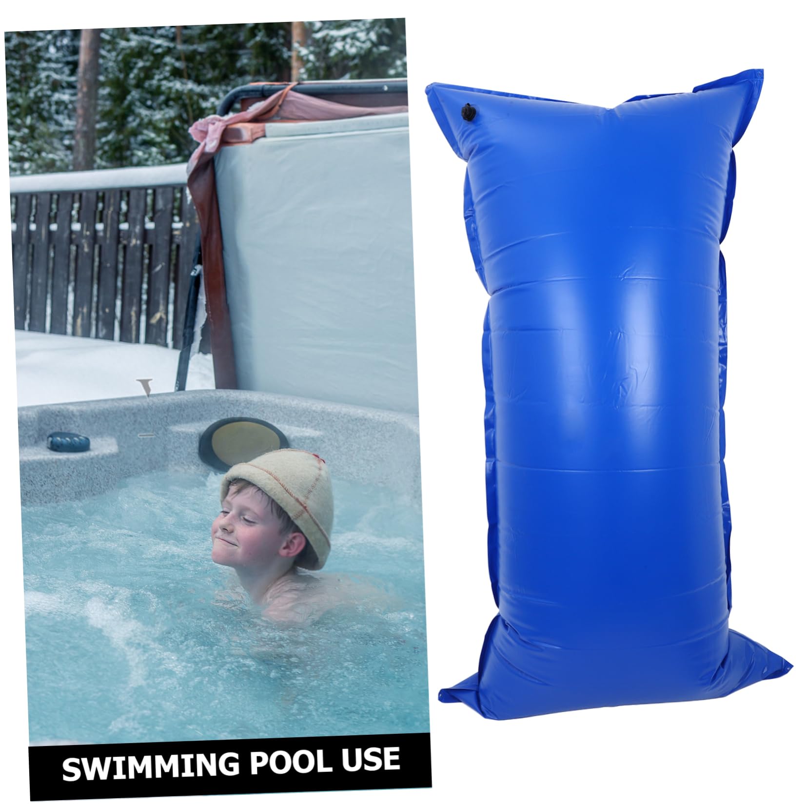 Kisangel Oreiller Gonflable en PVC Bleu pour Hivernage Piscine Hors Sol, Résistant Froid, Prévient Les Déchirures et Fuites d'eau Pendant la Saison Hivernale