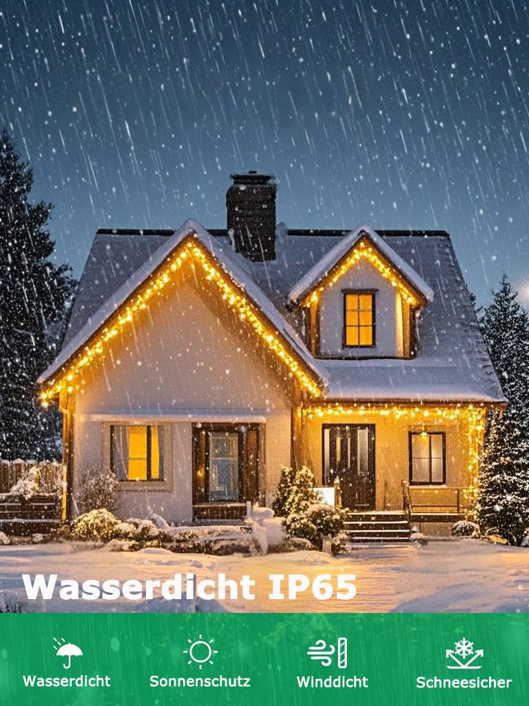 LED Schlauch 20m Wasserdicht,USB & Solar Lichterschlauch Aussen,für Innen außen,8 Modi,Timer,Fernbedienung,Wetterfest Lichterkette für weihnachten Hochzeit Party Deko,(Warmweiß)