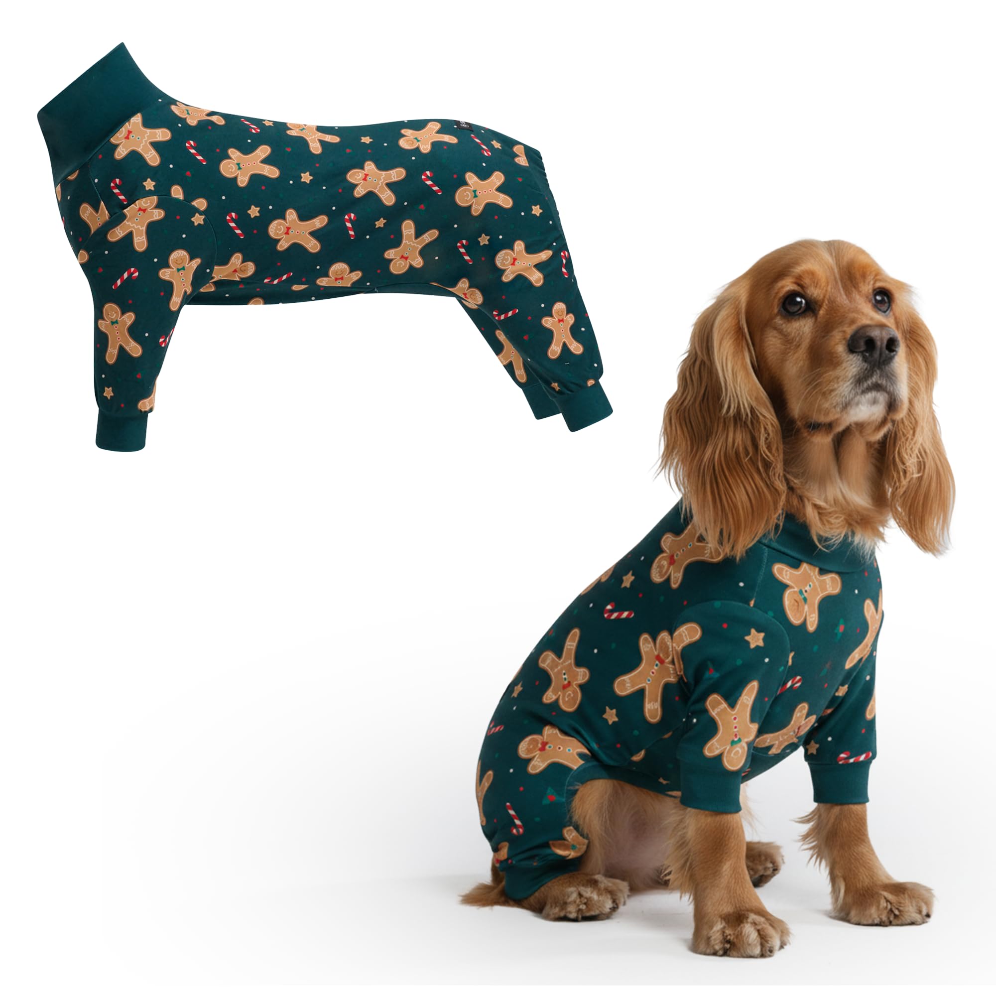 Spark Paws Christmas Dog Pajamas - Onesie Recovery Surgery Suit PJS