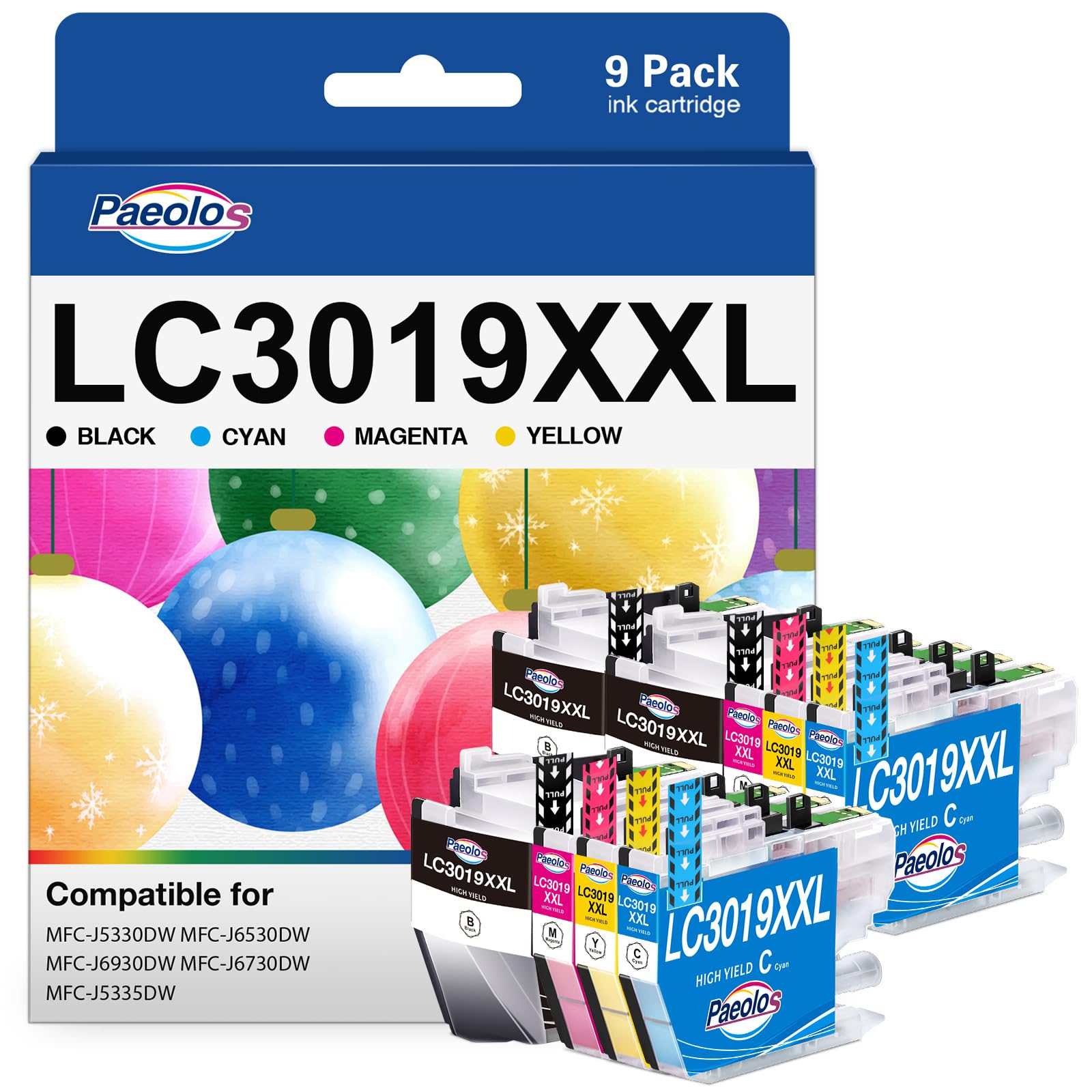 Paeolos LC3019XXL Ink Cartridges Replacement for Brother LC3019 XXL Ink Cartridges for Brother MFC-J5330DW MFC-J6530DW MFC-J6930DW MFC-J6730DW