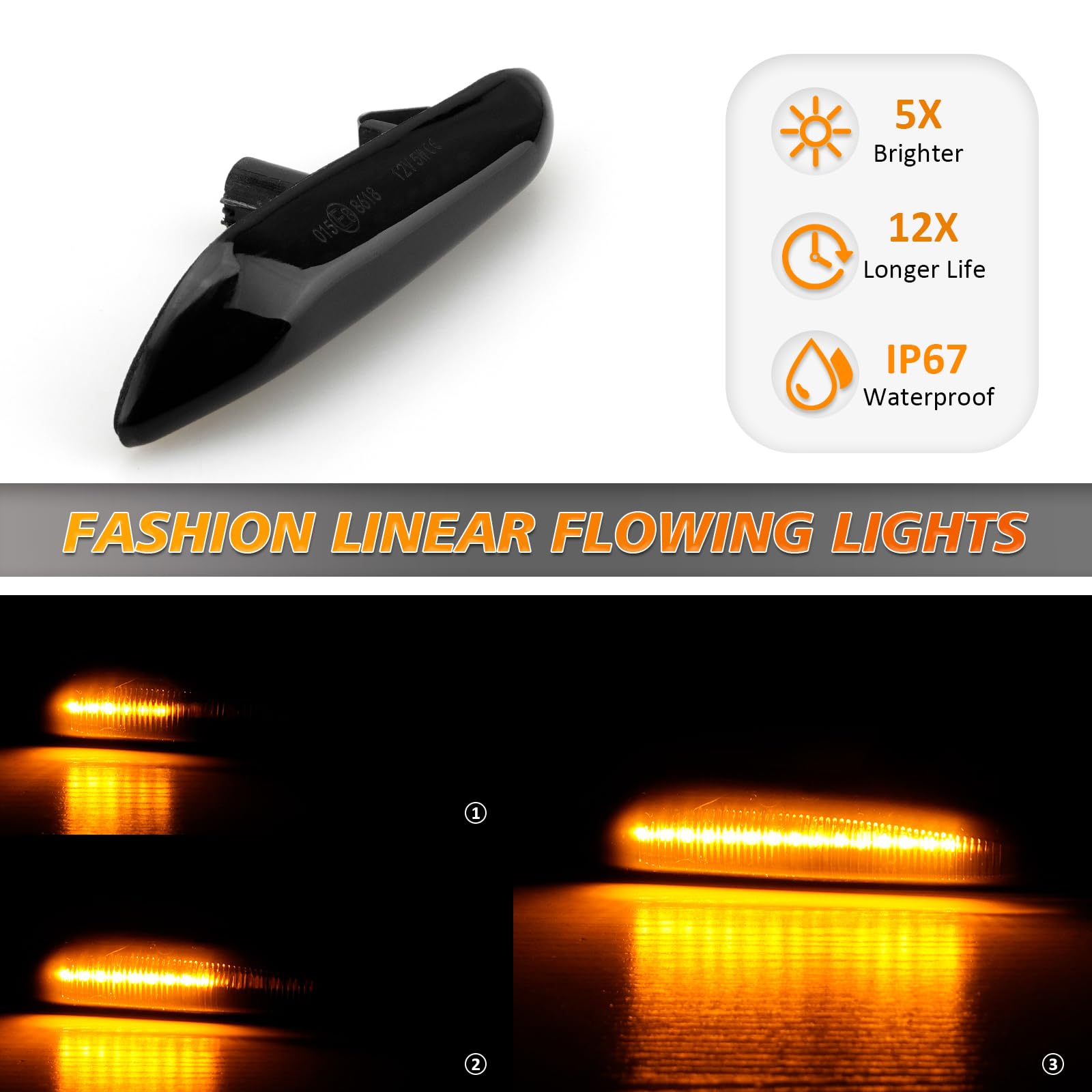 Clignotants Latéraux Dynamiques Fumée Pour BMW - Compatible Série 1, 3, 5, X1, X3