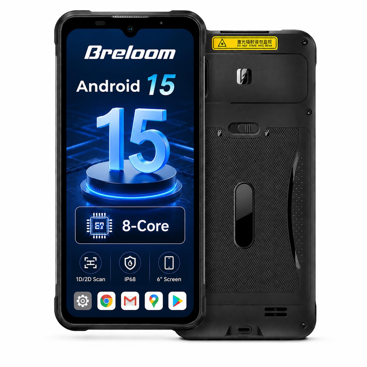 Scanner di Codici a Barre Android 15, PDA Industriale Rugged con Display Touch da 6,08", 4GB+64GB, Lettore 1D/2D, IP68, 4G/Wi-Fi 5/Bluetooth 5.2, Batteria da 5000mAh