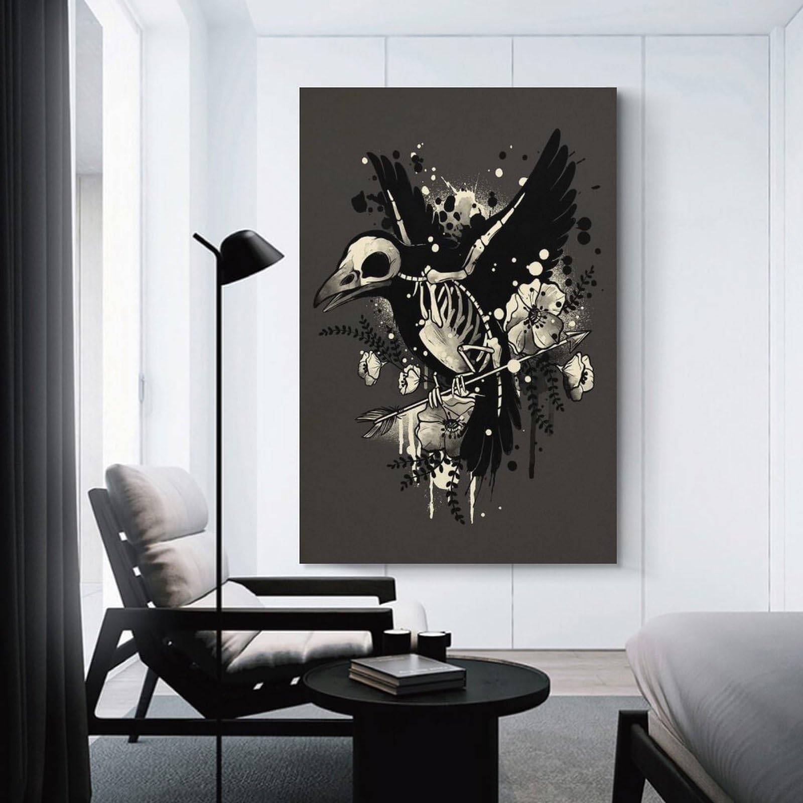 Junmoney Unframe-Raven Bones Raven Bones Canvas Wall Art 20X30inch(50X75cm), For Art Walls, Layered Displays Or Homes, Decorative Artwork With Flexible Styling