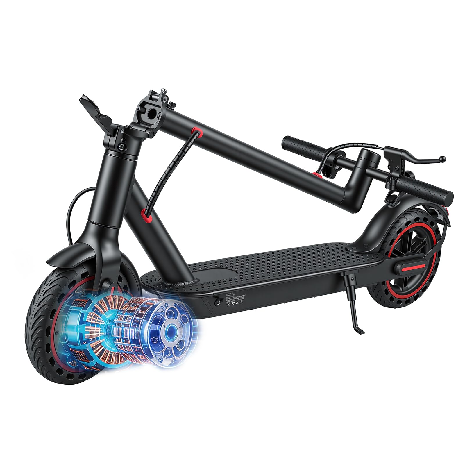 Sypeeot Foldable Electric Scooter for Adults, 25-40 km Range, 8.5 or 10 Inch Tires, Dual Suspension and App Control (W4-10.4Ah)