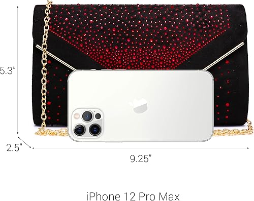 Miniatura 10 de Dasein Bolso de noche con sobre monederos de mano con diamantes de imitación para fiesta de boda para mujer