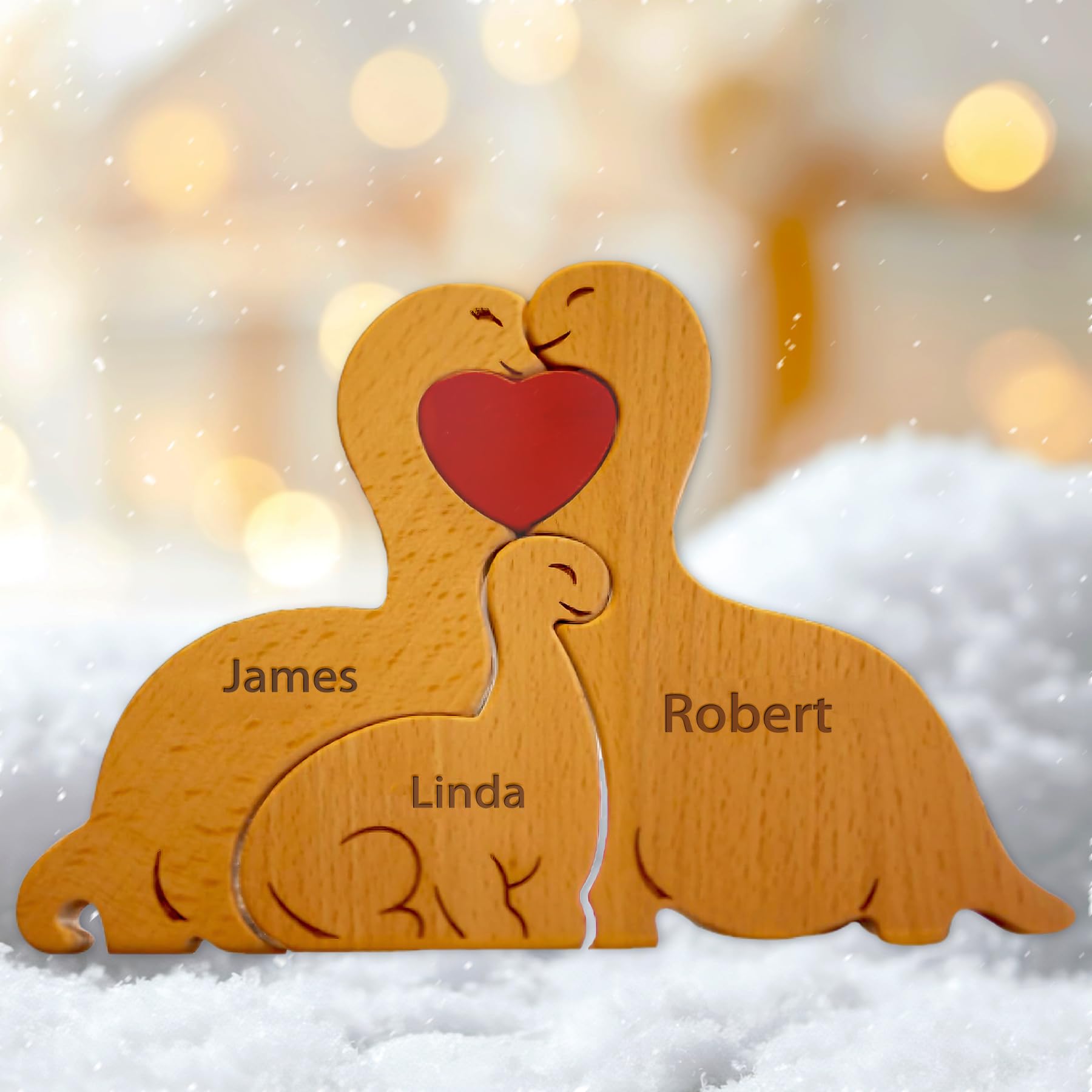Personalized Wooden Bear Puzzle with 2-8 Family Name, Custom Name Wooden Bear Family Puzzle, for Mother's Day, Father's Day, Christmas, House Warming Gifts, Birthdays Anniversary (E)