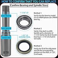 Vista 3 de 2 juegos de rodamientos de eje de remolque de barco de 2000 a 2200 libras, kits de rodamientos L44649 / L44610, sellos de grasa de 12192TB
