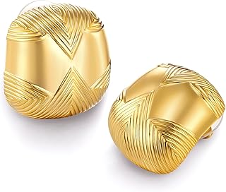 SNGIA SNGIA18K Gold Plated Dangle Textured Ribbed Irregular Large Leaf Statement Earrings for Women by SNGIA, Handmade Dramatic Geometric Trendy Summer Drop Leaf Flower Jewelry Gifts, Bold Beachy Vintage Plant Fashion Drop Accessories, Vintage Nickle Free Floral Dangling Earrings.