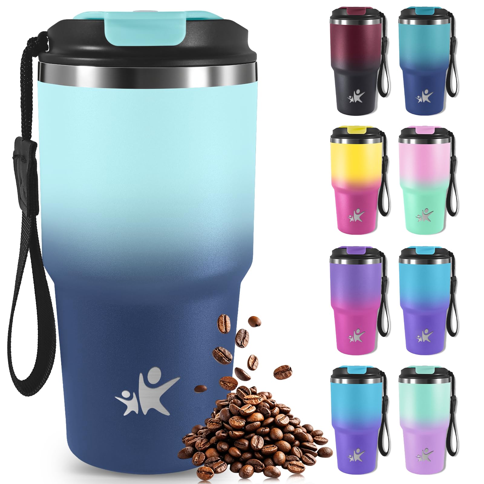 Mujigaga Thermal Mug - 20oz - Coffee Thermos, Thermal Tumbler with Lid, Portable Airtight Travel Mug, Travel Mug, Travel Tumbler for Hot and Cold Coffee, Water and Tea