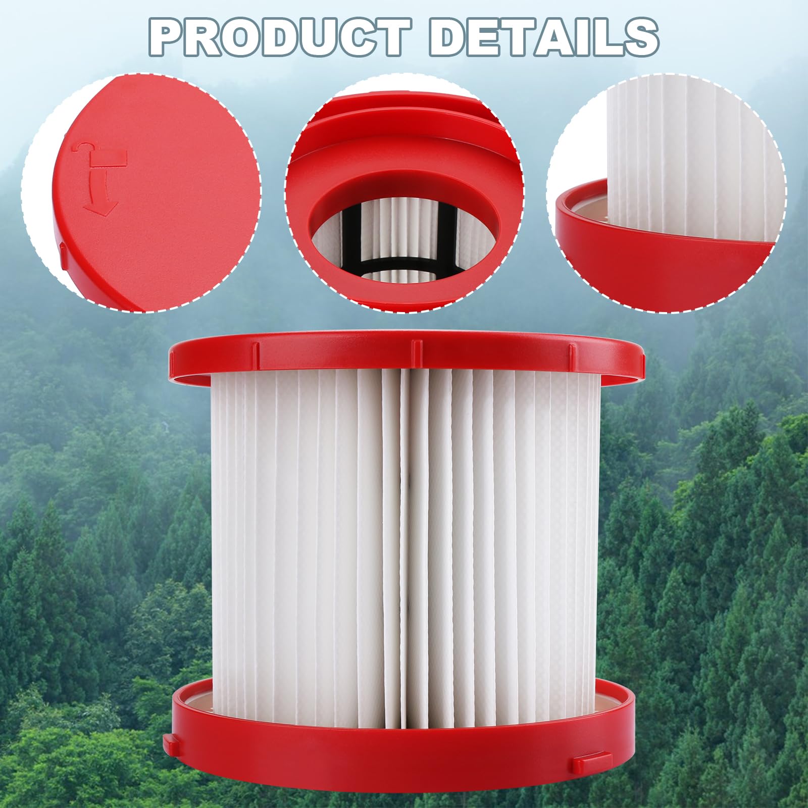 4 Stück HEPA-Filter Kompatibel Mit Milwaukee M18 Staubsauger – Inkl. 8 Schaumstofffiltern & Bürste
