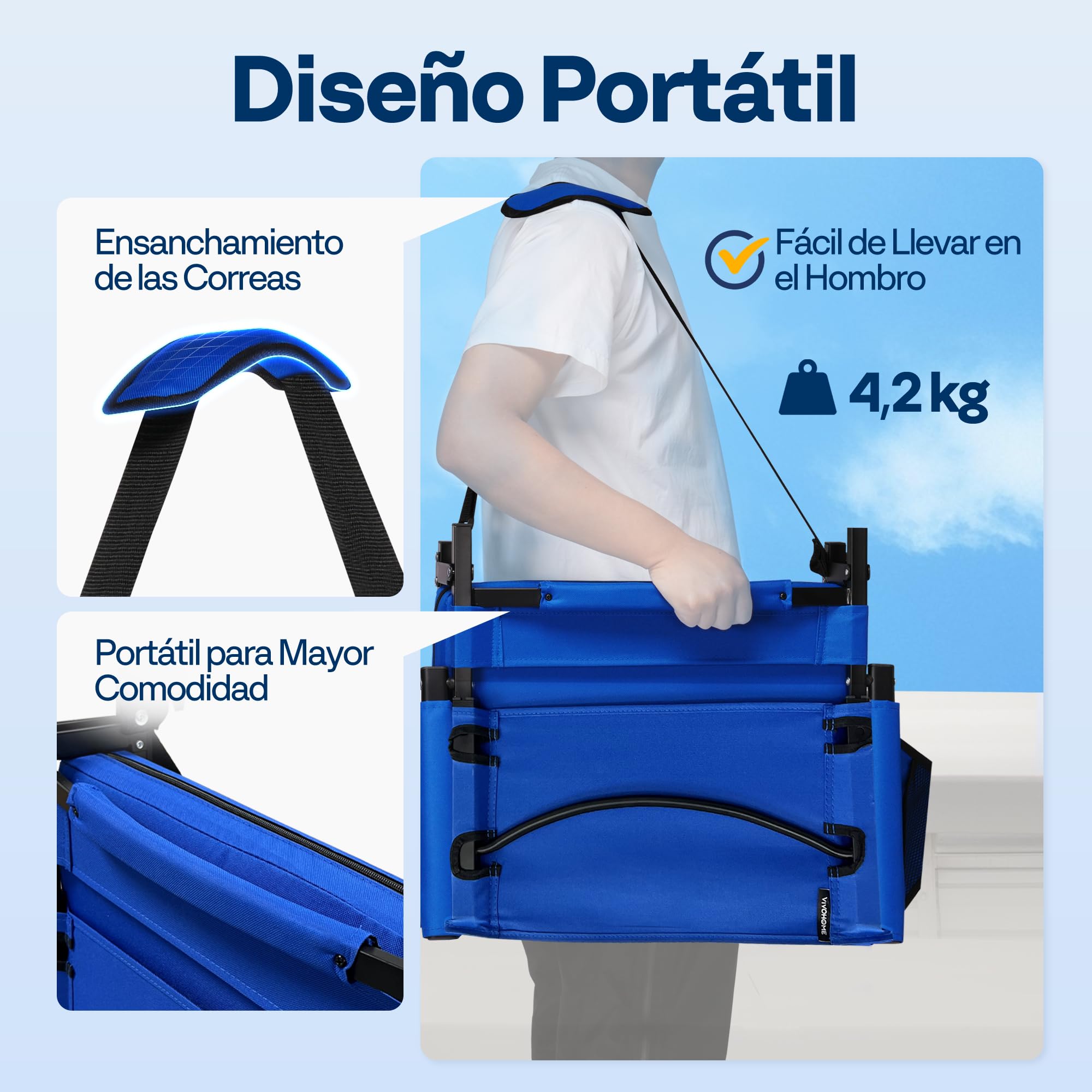 VIVOHOME Asientos de Estadio con Respaldo y Cojín Paquete de 2 Sillas Portátiles para Gradas con Portavasos y Correa para el Hombro