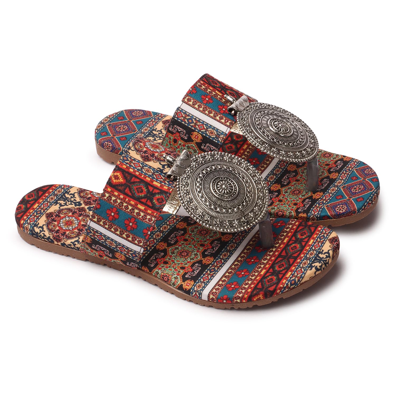 Womens Banjara Style Rajasthani Chappal Ethnic Flats Sandal, Traditional Slip-On Slipper (Brown) (B0CPBRX9XF) Amazon Price History, Amazon Price Tracker
