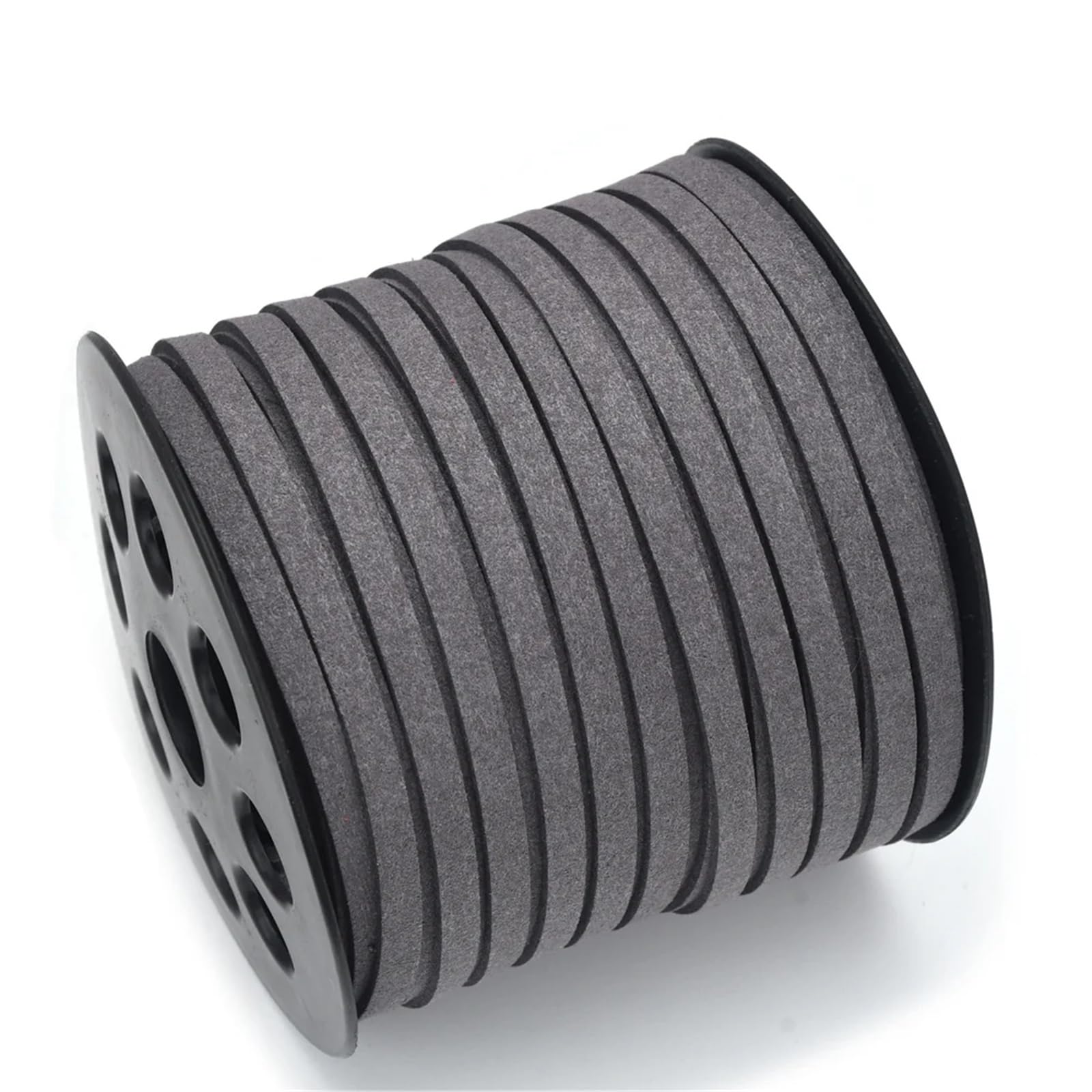 Leather Cords for Jewellery Making 2Rolls Crafts Faux Suede Cord for Jewelry Making 5mm 50 Yards Flat Vegan Leather Strings Laces Strips for Bracelets, Necklaces(Grey)