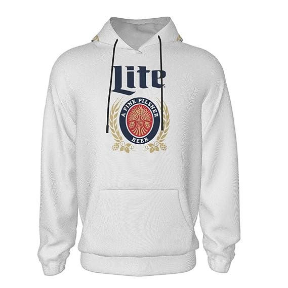 Miller Lite Teens Hooded Pocket Sweatshirt Pullover Hooded Sweatshirt
