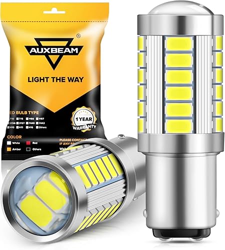 Auxbeam - Bombillas LED 1157 súper brillantes P215W BAY15D con chipsets 33SMD 5730 para luces de freno direccionales estacionamiento marcha atrás y