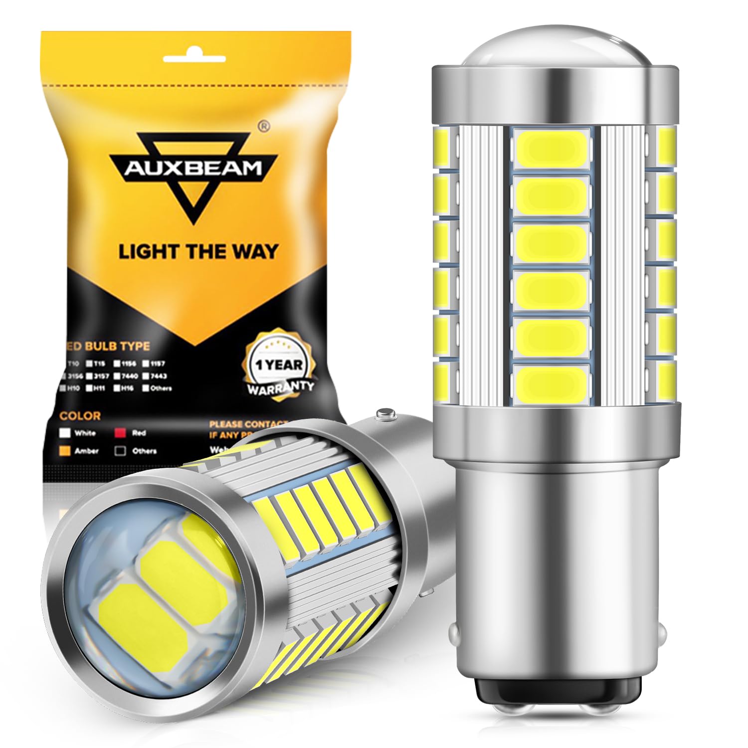 Auxbeam 1157 LED Light Bulb P21/5W BAY15D LED Bulbs for Brake Light, Turn Light, Parking Light, Reverse Light, Back Up Lights (Pack of 2)