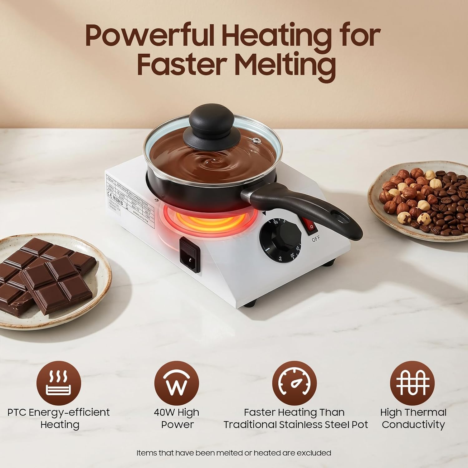 Fontana di Cioccolato con Interruttore a gravità, Pentola Ceramica Antiaderente, Acciaio Inox 304, Lavabile in Lavastoviglie, Alimentazione Flessibile per Feste e Uso Commerciale,Single-Cylinder