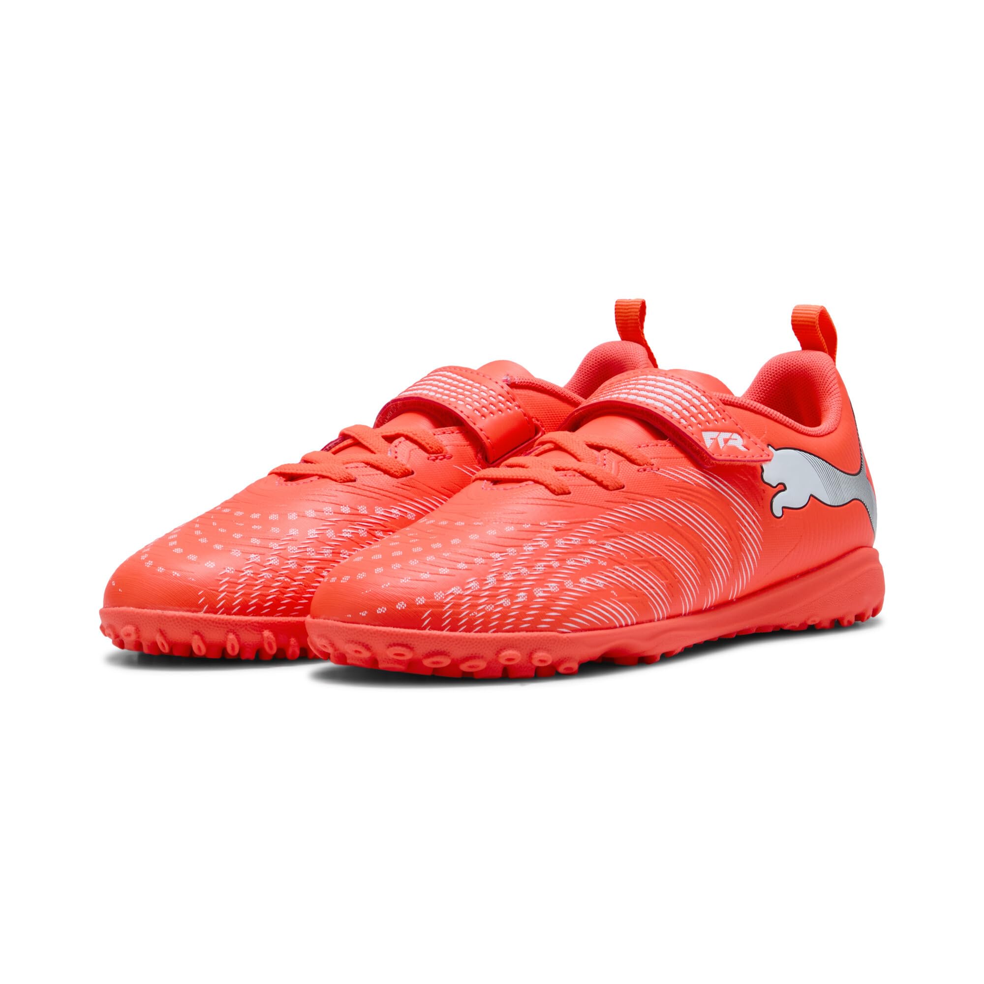 PUMA Future 9 Play TT V JR - Scarpa da Calcio, Rosso Brillante, Bianco e Nero, Taglia 42, Glowing Red PUMA White PUMA Black, 32 EU