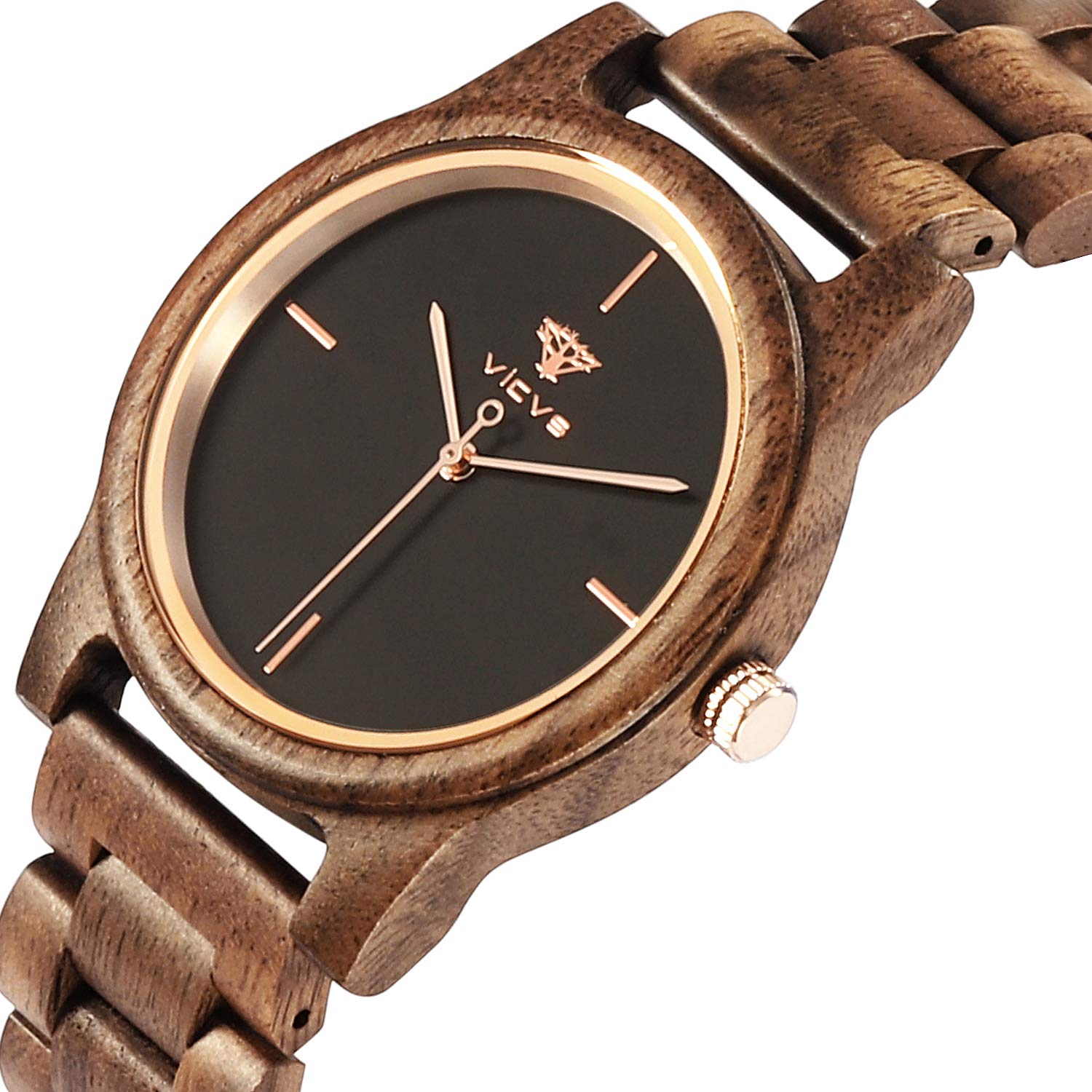Orologi in legno per uomo e donna, noce naturale/legno di ulivo cronografo al quarzo giapponese, cinturino regolabile, sport militari e tempo libero