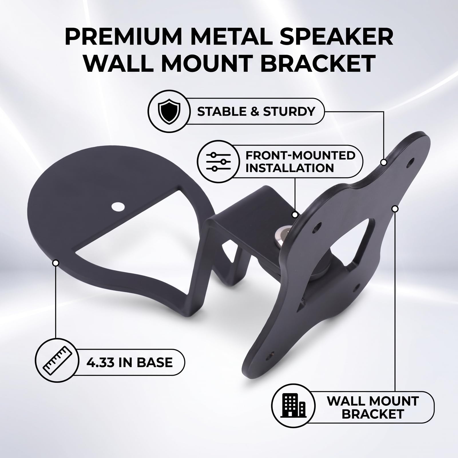Uchwyt ścienny do Głośnika Home 200 1,97 X 4,72 X 3,94 Cala | Metalowe Półki na Głośniki, Uchwyty do Montażu na ścianie, Uchwyty do Systemów Dźwiękowych, Stojaki do Kina Domowego