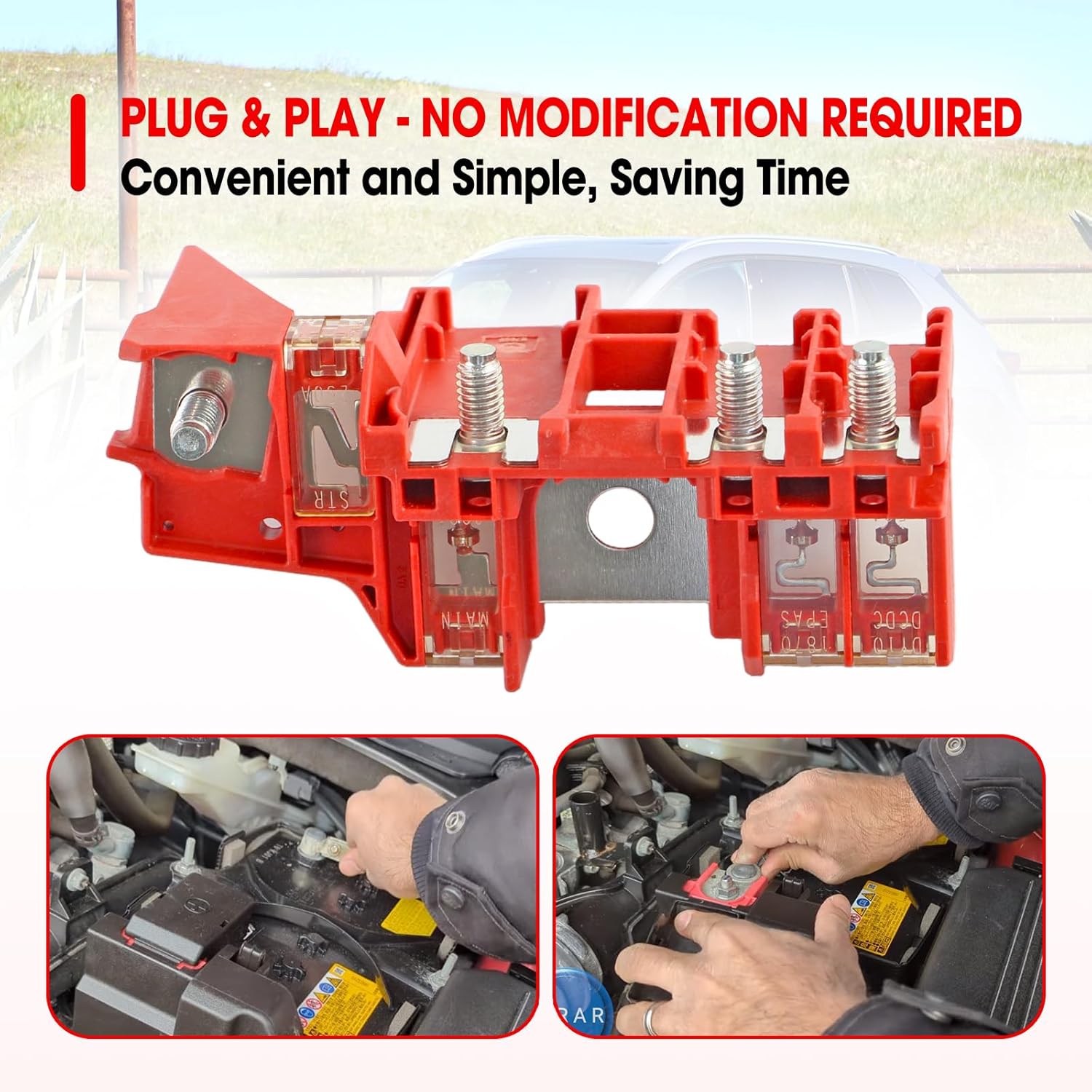 Battery Terminal Fuse Block Compatible with Mazda 3 2013-2018 CX-5 2013-2023 Replace D07A-67-S99B D07A67S99B, Red Fusible Fuselink Fuse