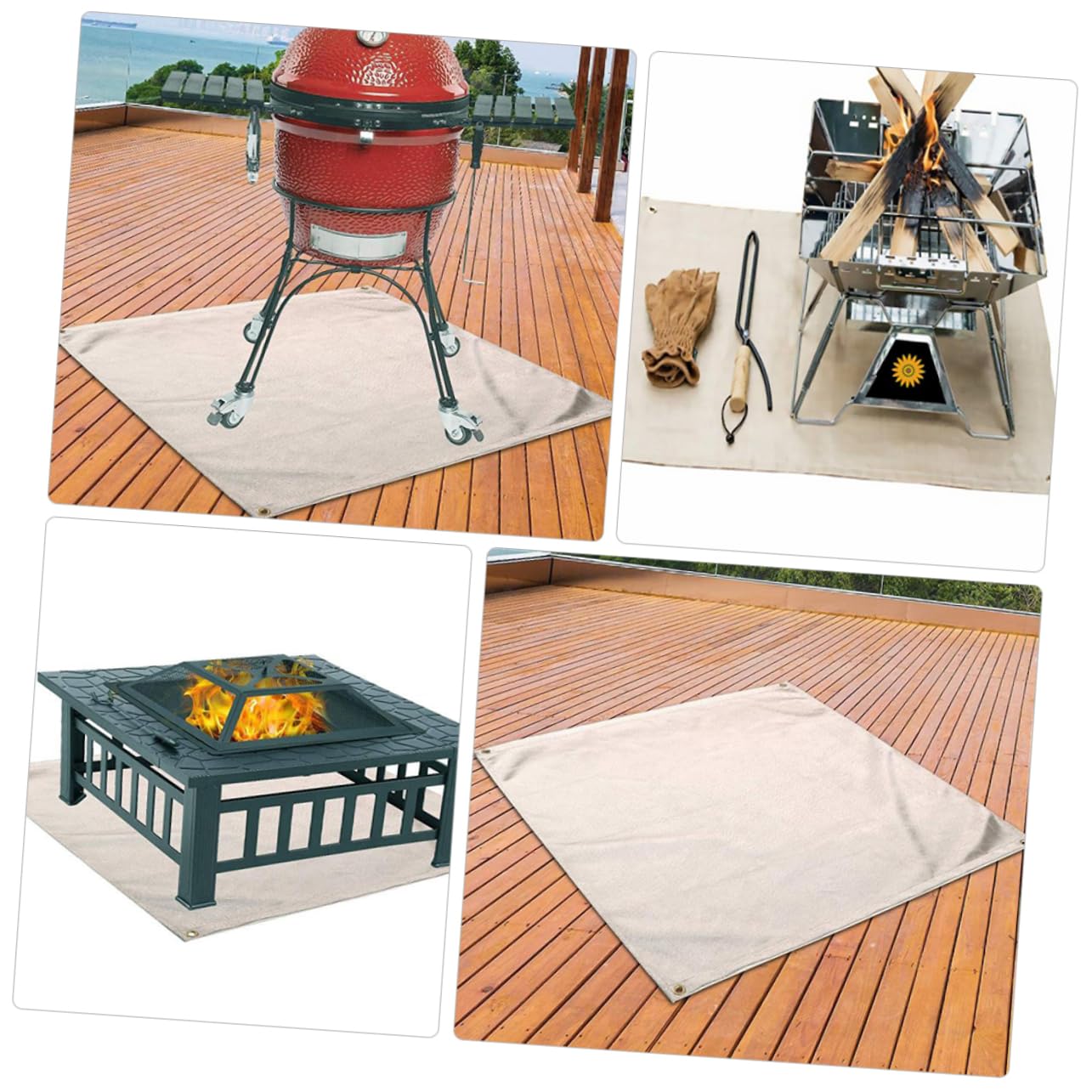 Sosoport 1pezzi Tappetino Ignifugo per Stufa Legna Tappetino sotto La Gas Tappetini per Barbecue Accessori per Barbecue Realizzato Durevole Proteggi Tuo Terrazzo Patio o Pavimento del Garag