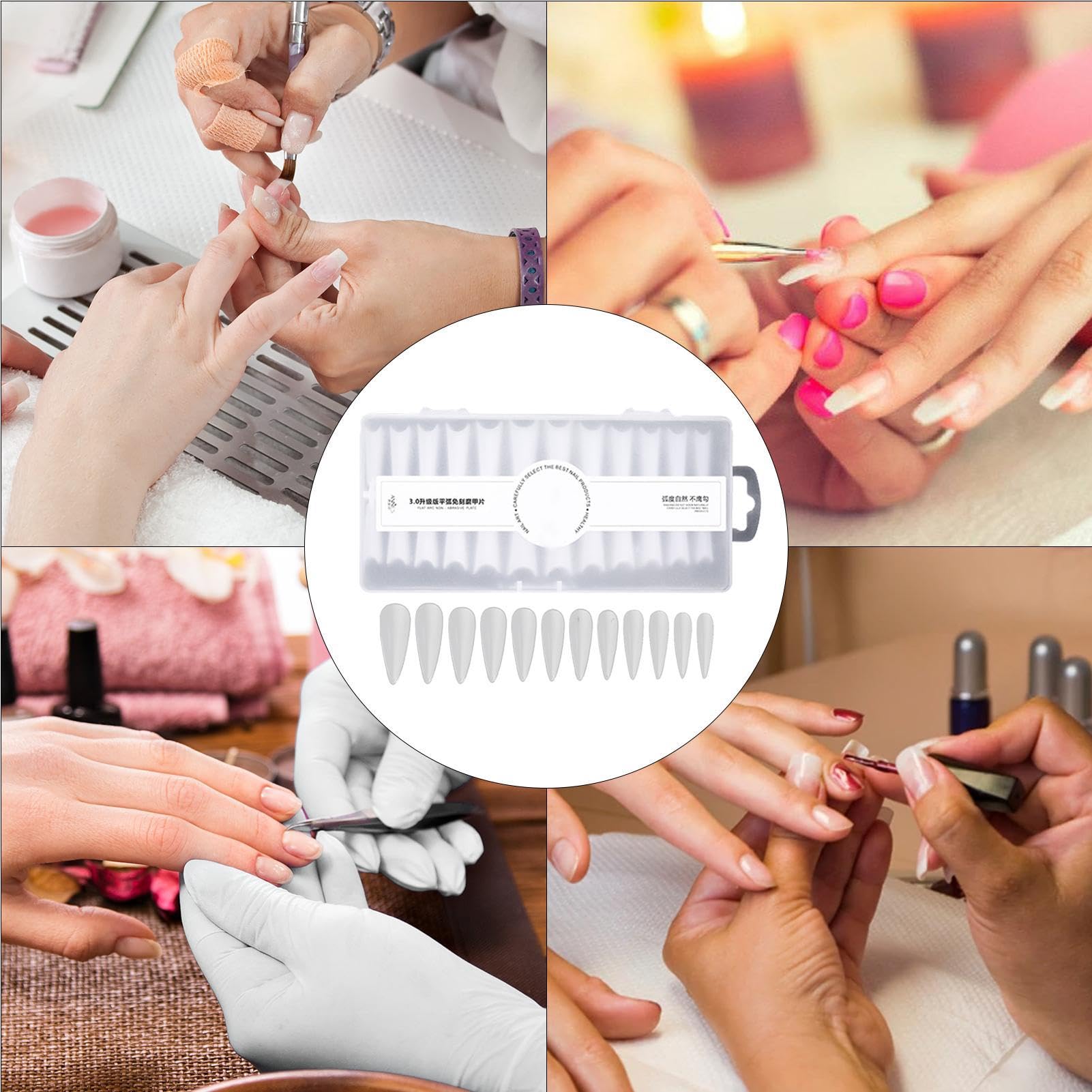 Puntas de acrílico, puntas de uñas para uñas acrílicas, 240 piezas de