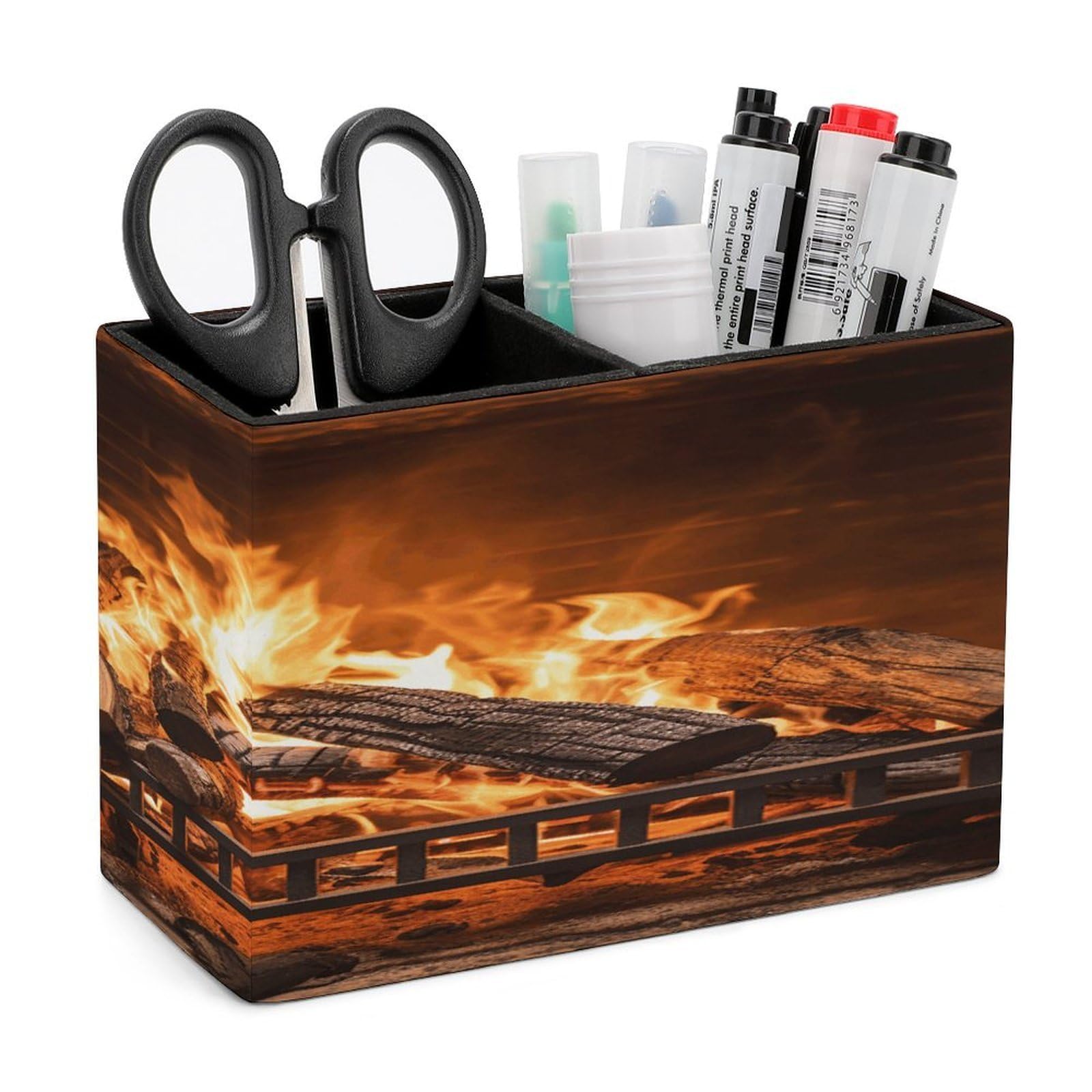Porte-stylos en cuir crayons pinceaux maquillage grand format