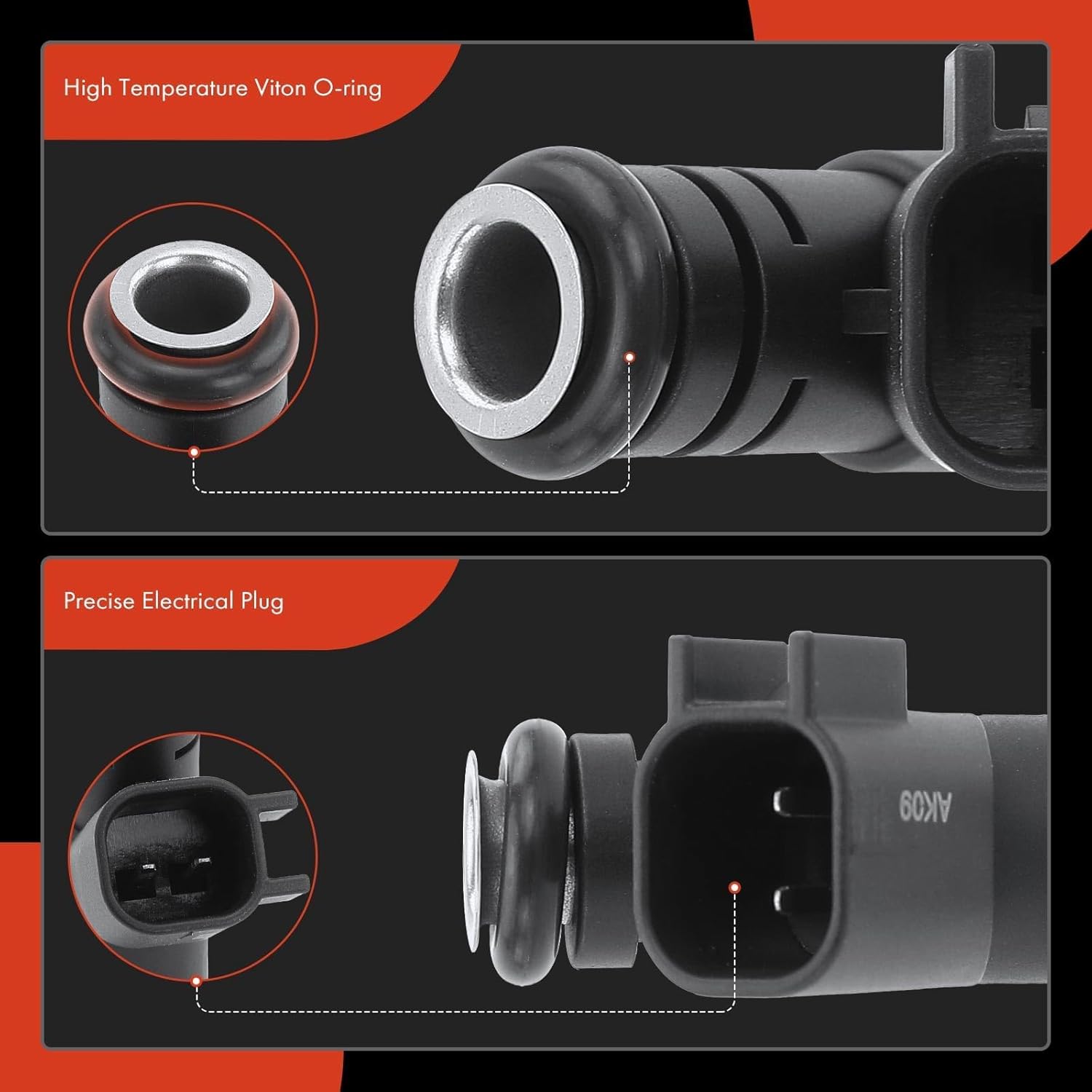 A-Premium Fuel Injectors Compatible with Dodge Grand Caravan 2001-2007 & Chrysler Town & Country 2001-2007, Pacifica 2005-2008, 6-PC Set