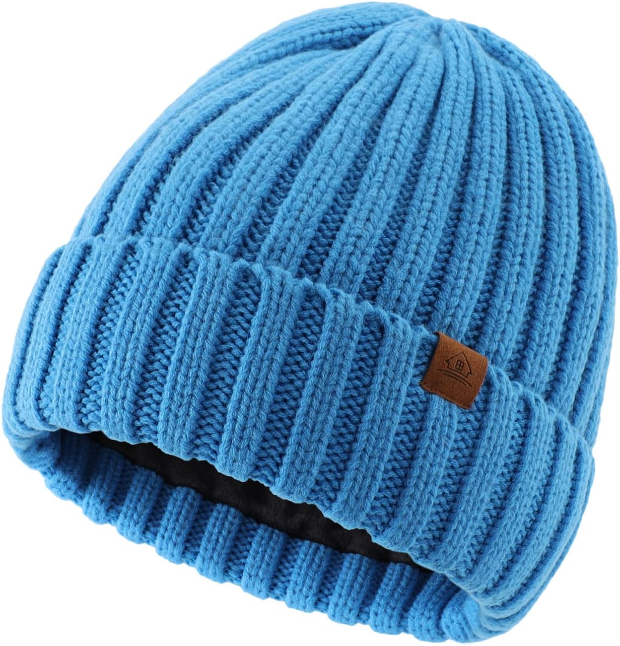 Home Prefer Mens Winter Hat Wool Fleece Lined Knit Beanie Hat Warm Stocking Caps