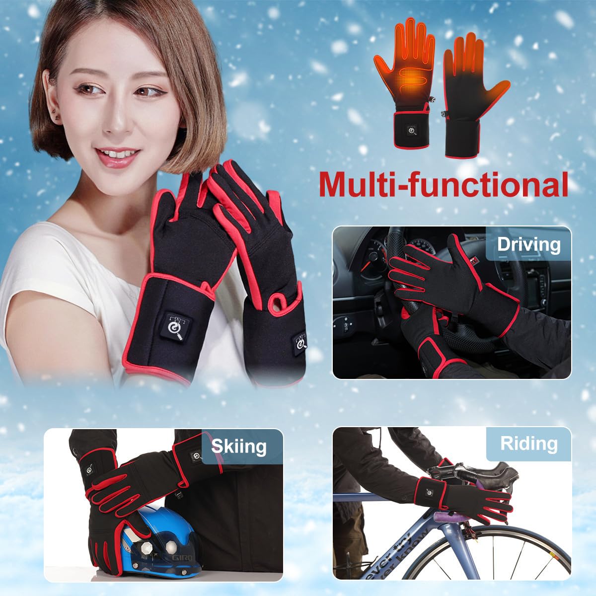 SAVIOR Heated Glove Liners,Electric Heated Thin Gloves,Rechargeable