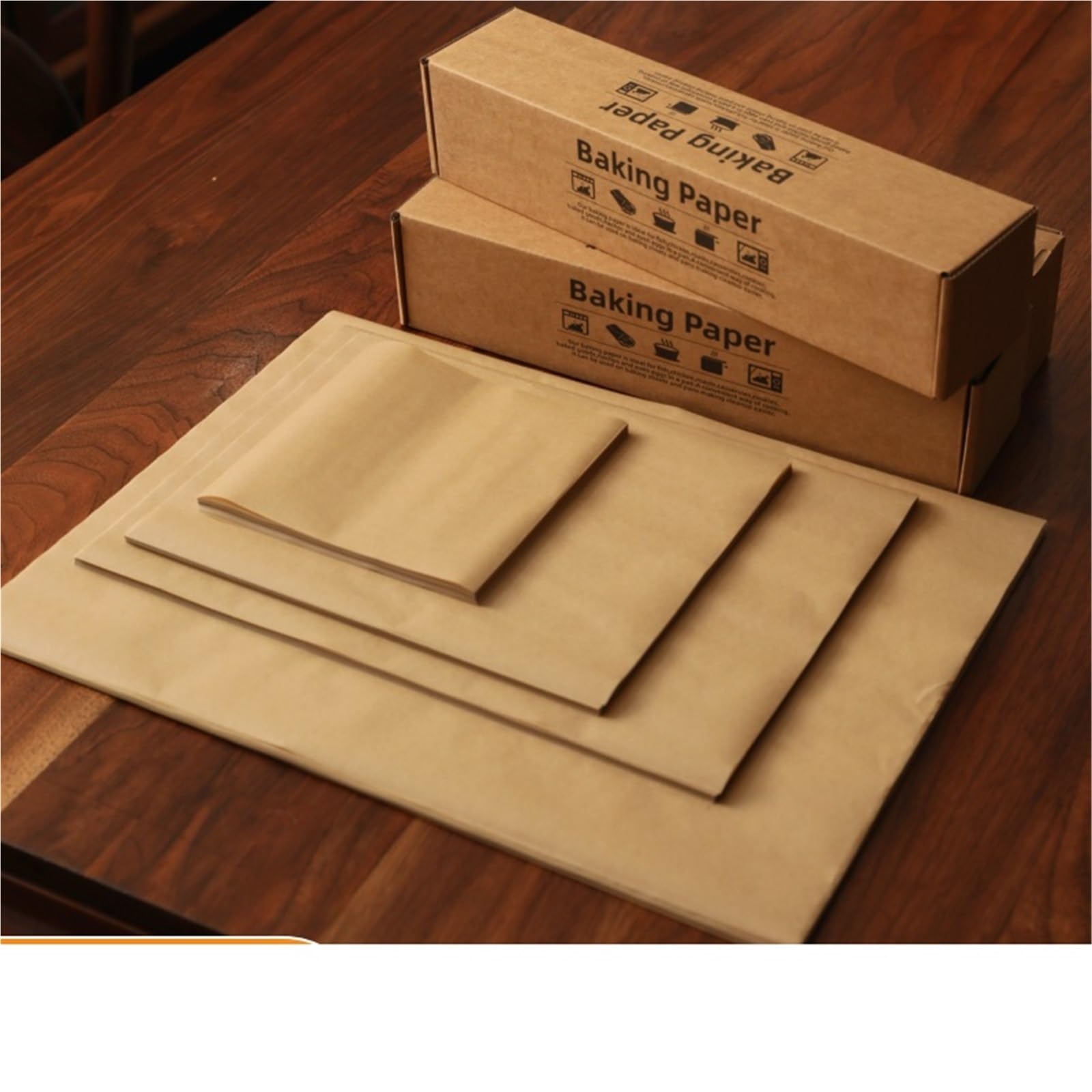 Papel de horno Papel de horno pergamino precortado antiadherente cuadrado for asar a la parrilla, envasado alimentos, freidora aire, galletas al vapor(Brown 9x13in 100pcs)
